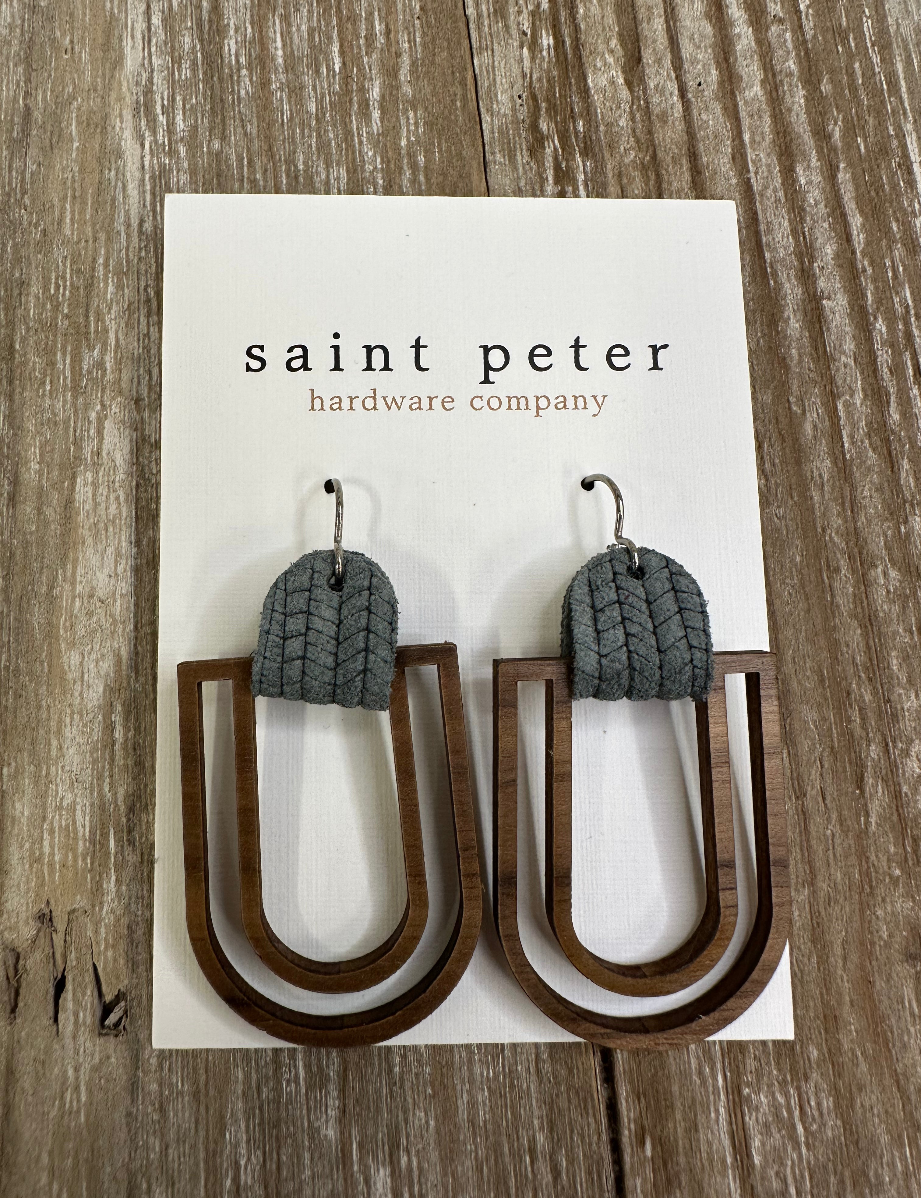 Slate/Wood Earrings Jewelry - Earrings St. Peter hardware