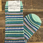 Mint Stripe Socks Accessories- Socks CRESCENT SOCK COMPANY
