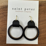 Black Wooden Circle Earrings Jewelry - Earrings St. Peter Hardware