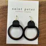 Black Wooden Circle Earrings Jewelry - Earrings St. Peter Hardware