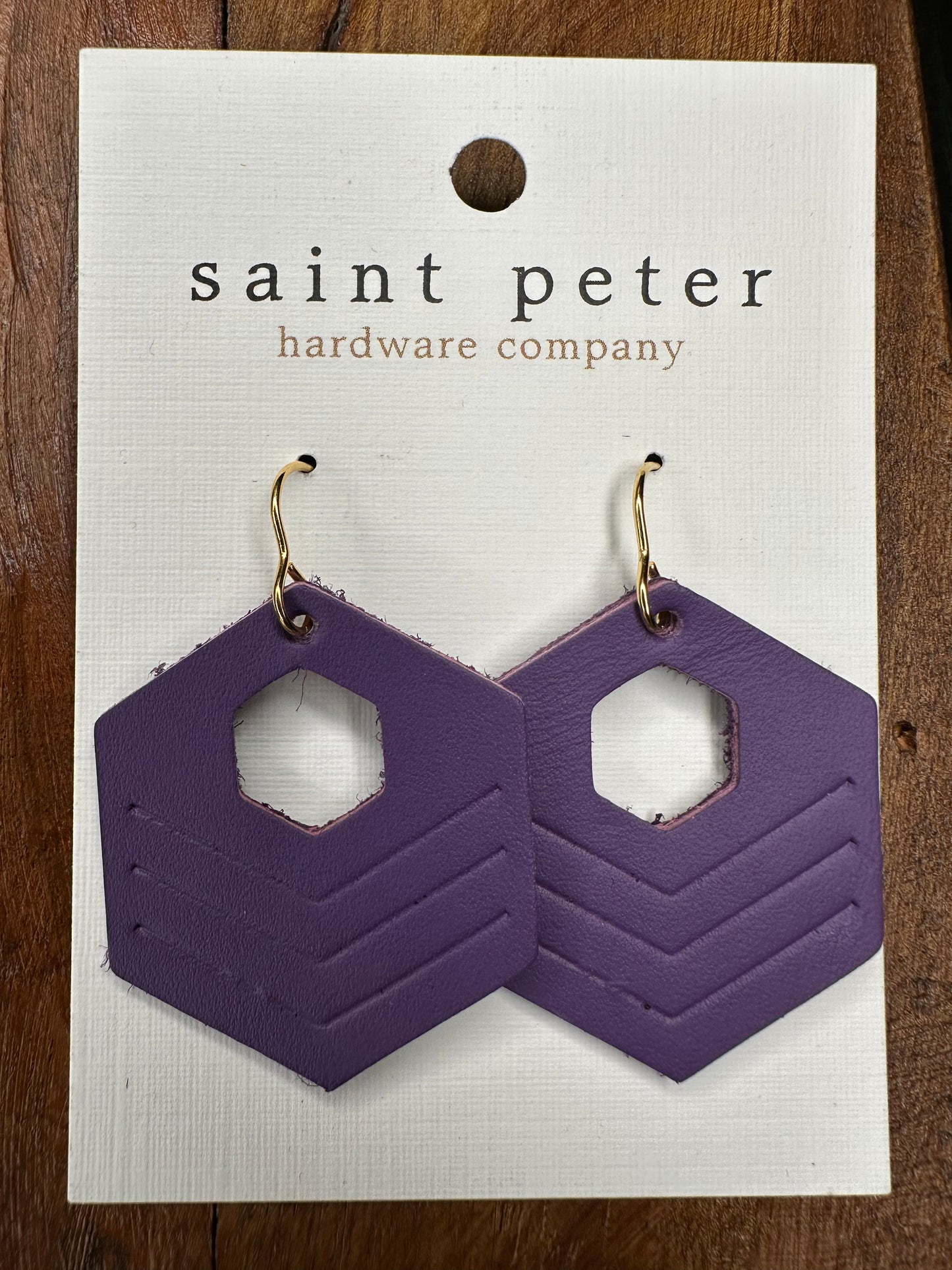 Purple Hexagon 2 Earrings