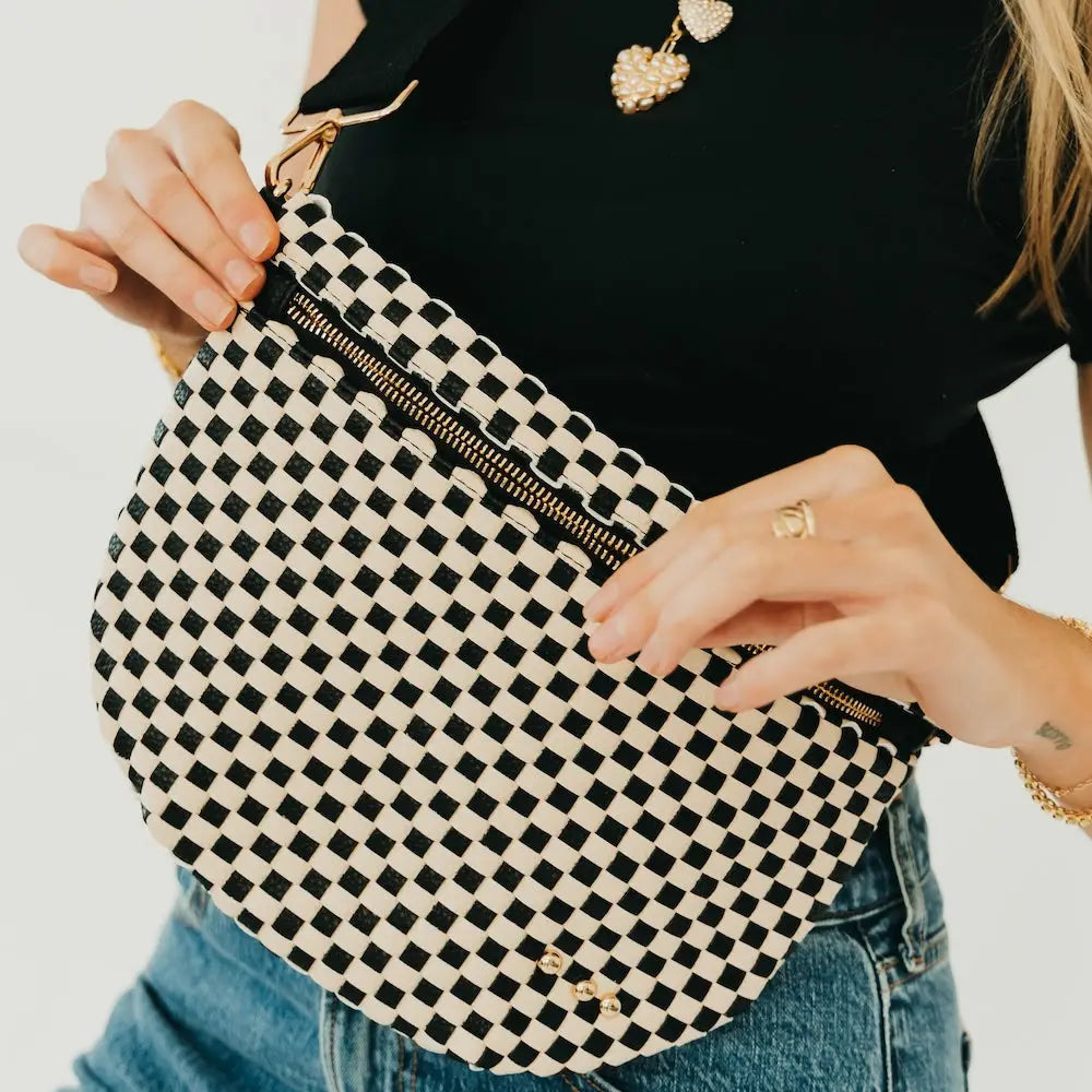 Westlyn Woven Bag Bags- Purses PRETTY SIMPLE WHOLESALE checkered black