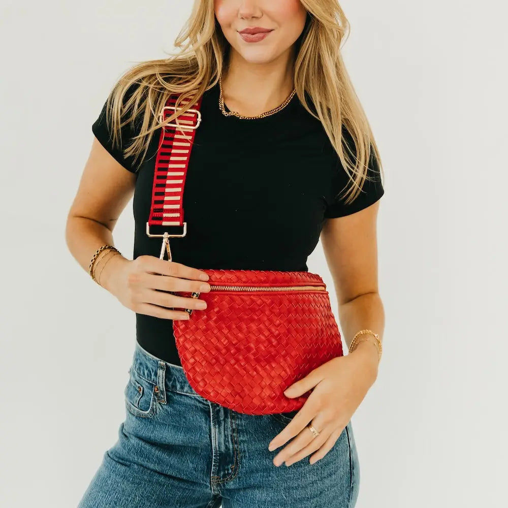 Westlyn Woven Bag Bags- Purses PRETTY SIMPLE WHOLESALE Cherry Red