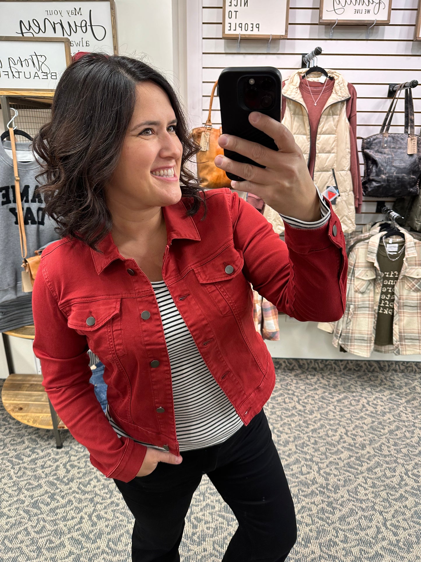 Red Denim Julia Trucker Jacket