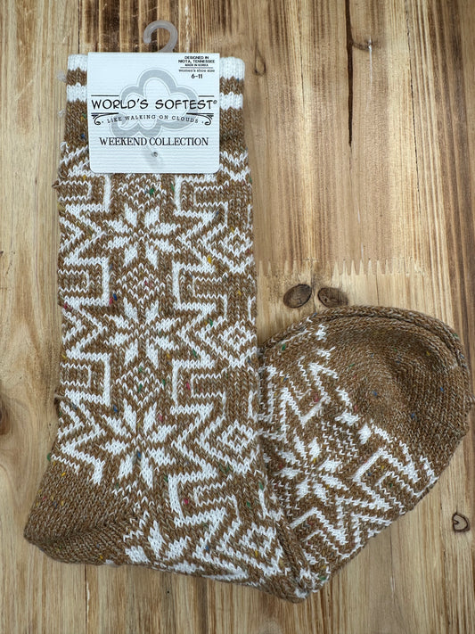 Geo Gingerbread Socks