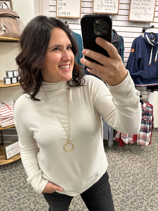 Oatmeal Mockneck Sweater