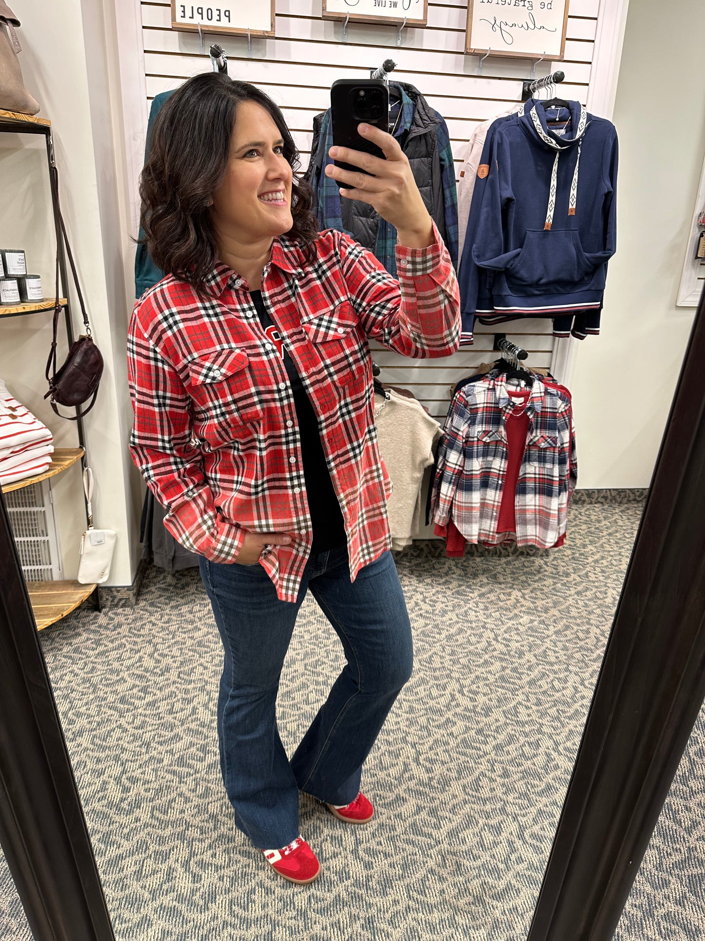 Red White Black Marlee Plaid