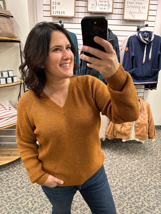 Heather Orange Marigold Sweater