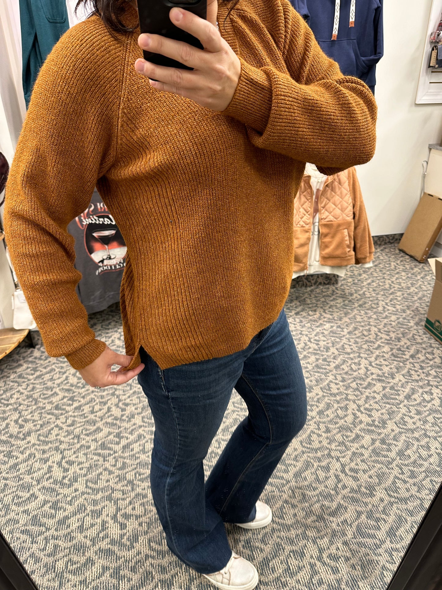 Heather Orange Marigold Sweater