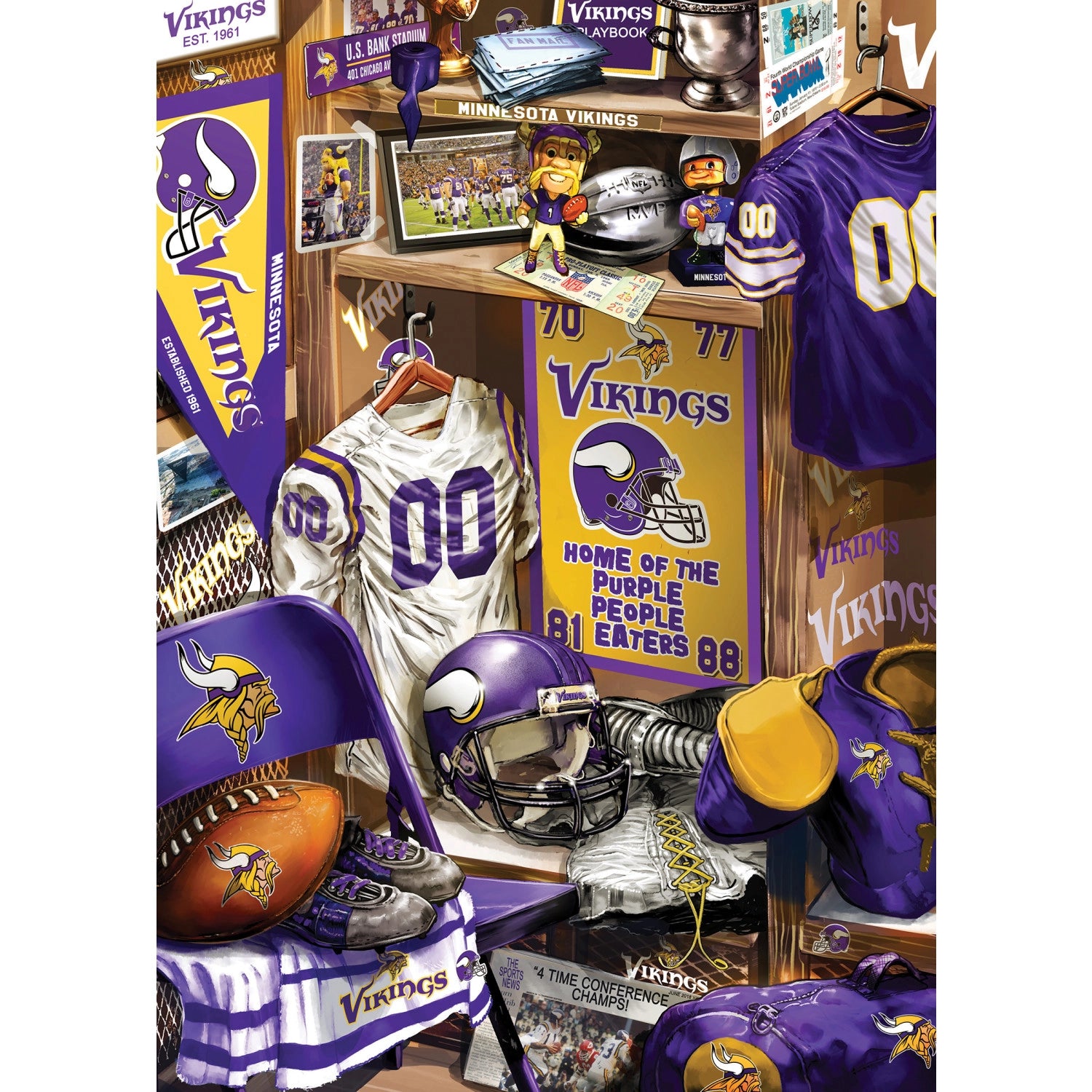 MN Vikings Locker Room Puzzle Home-Stationery MASTERPIECES PUZZLE COMPANY INC.