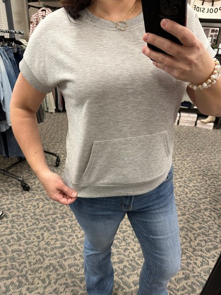 Grey Short Sleeve Sweatshirt