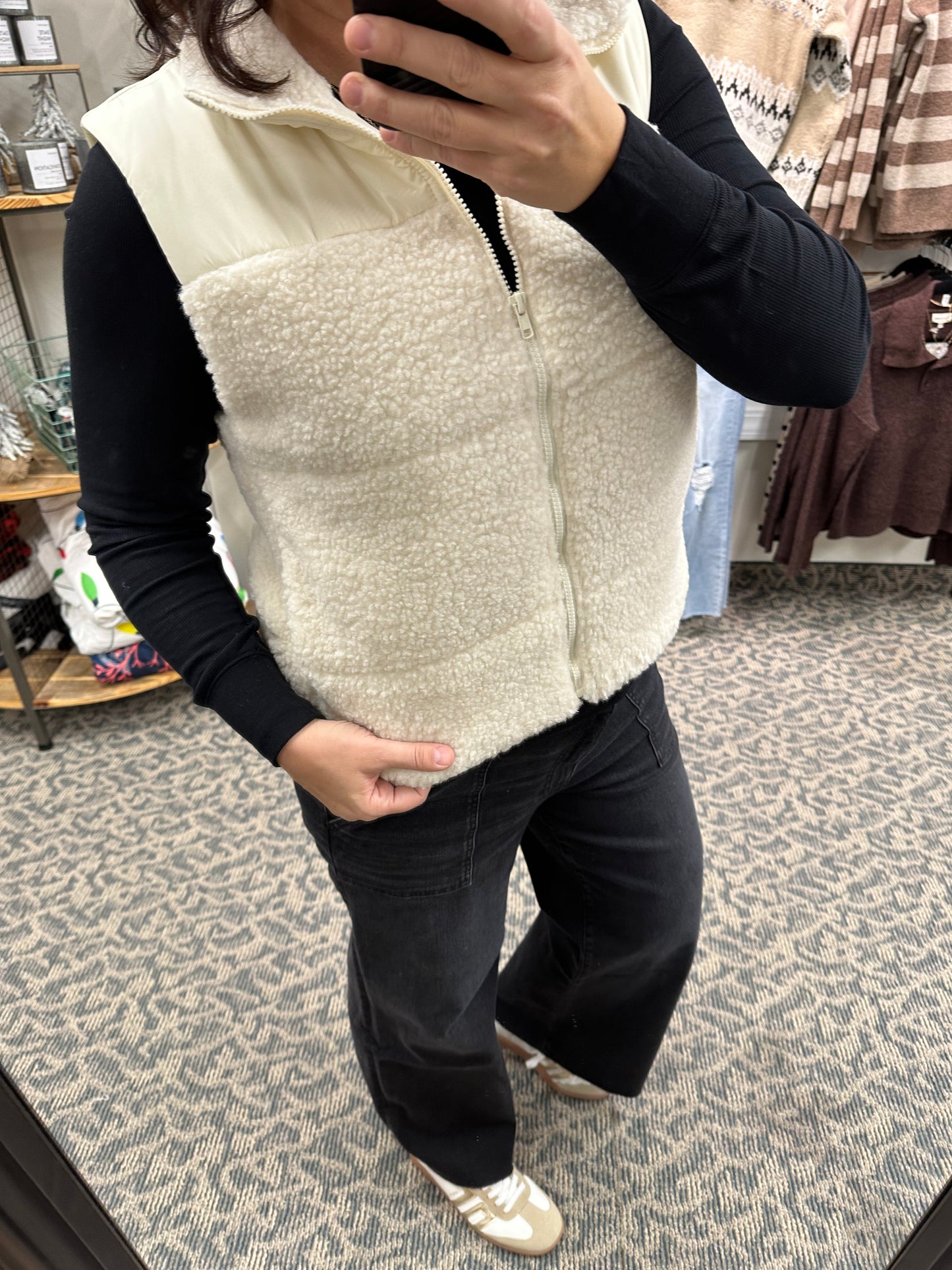 Ivory Polar Collar Vest