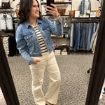 Jackie crop jacket make w/medium (Kut) jean jacket KUT FROM THE KLOTH