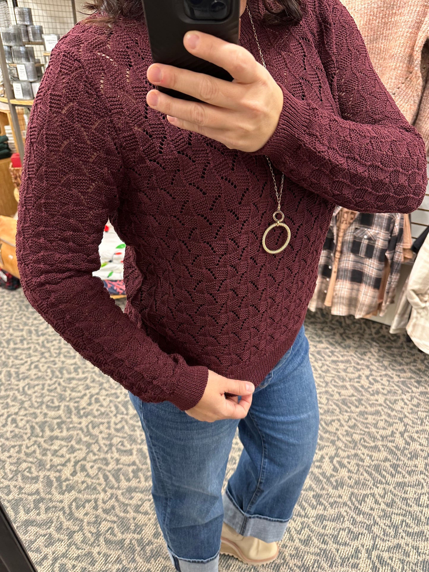 Bordeaux Cosmo Scoop Neck