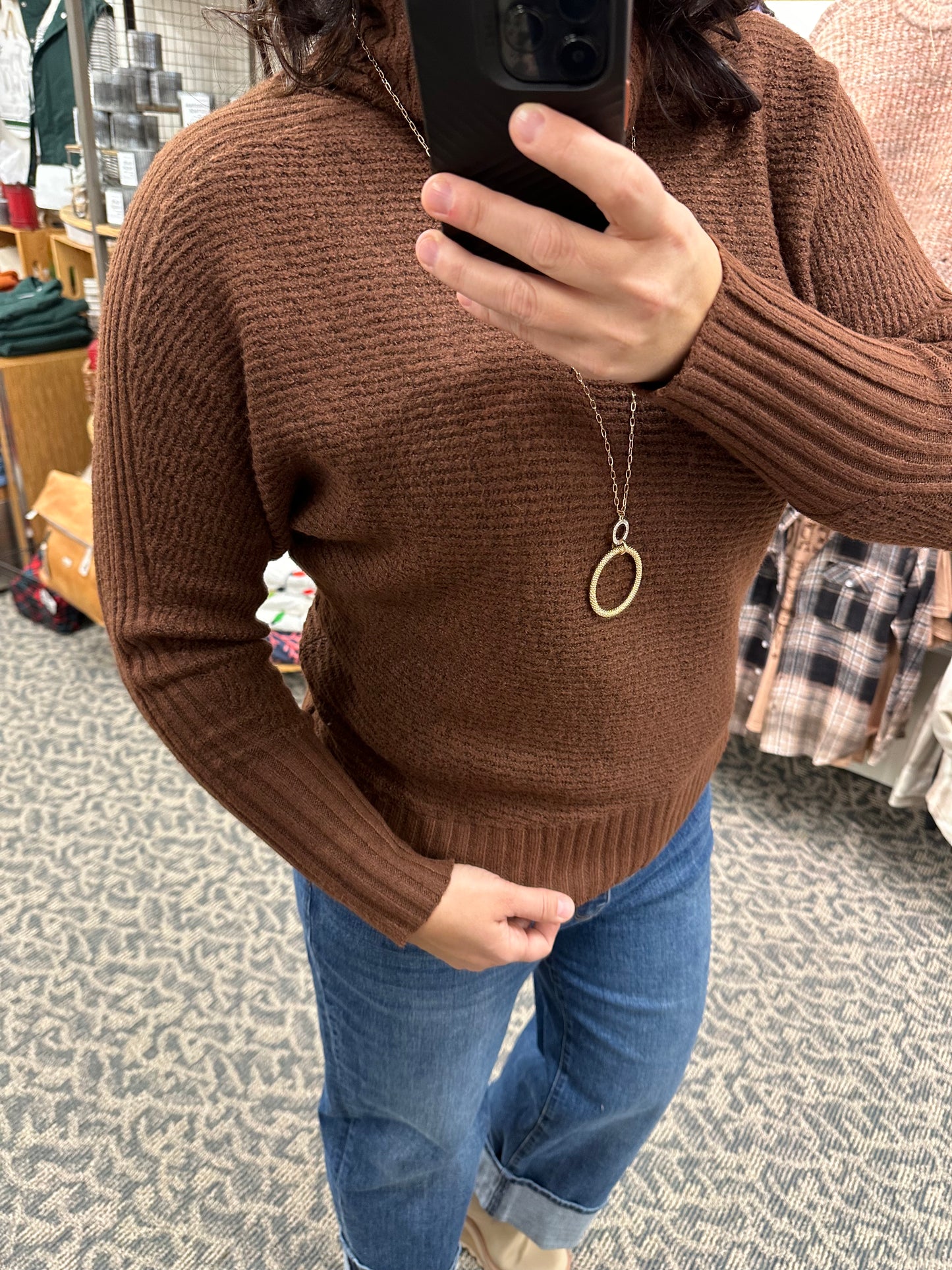 Dark Brown Turtleneck Sweater