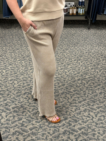 Distressed Mineral Washed Taupe Pants
