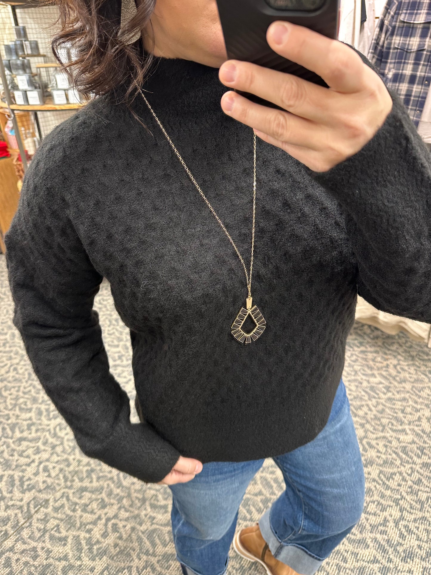 Black Adah High Neck Sweater