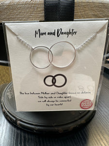 Mother Daughter 18k Rhodium Dipped Necklace