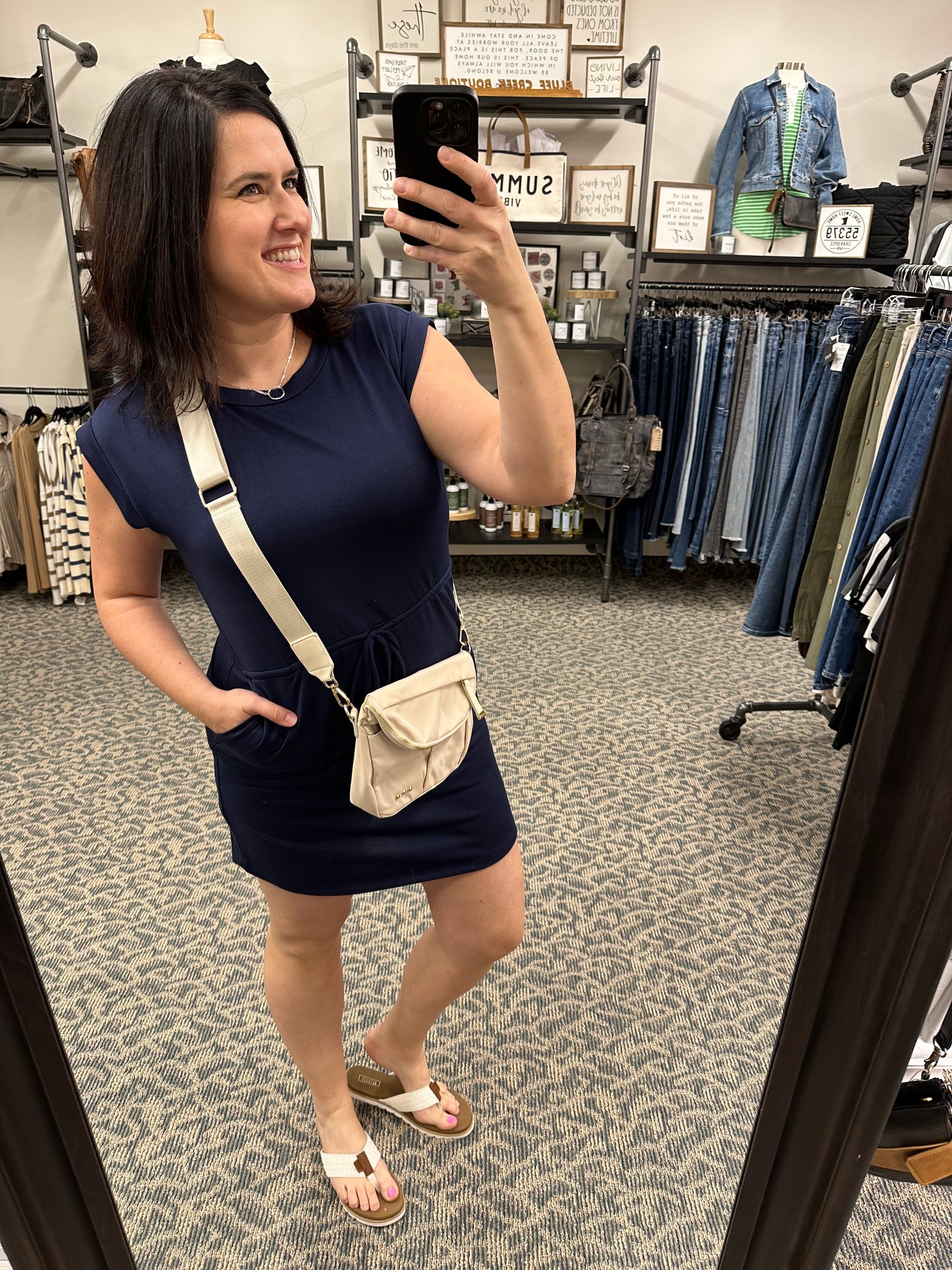 Navy Side Pocket Dress