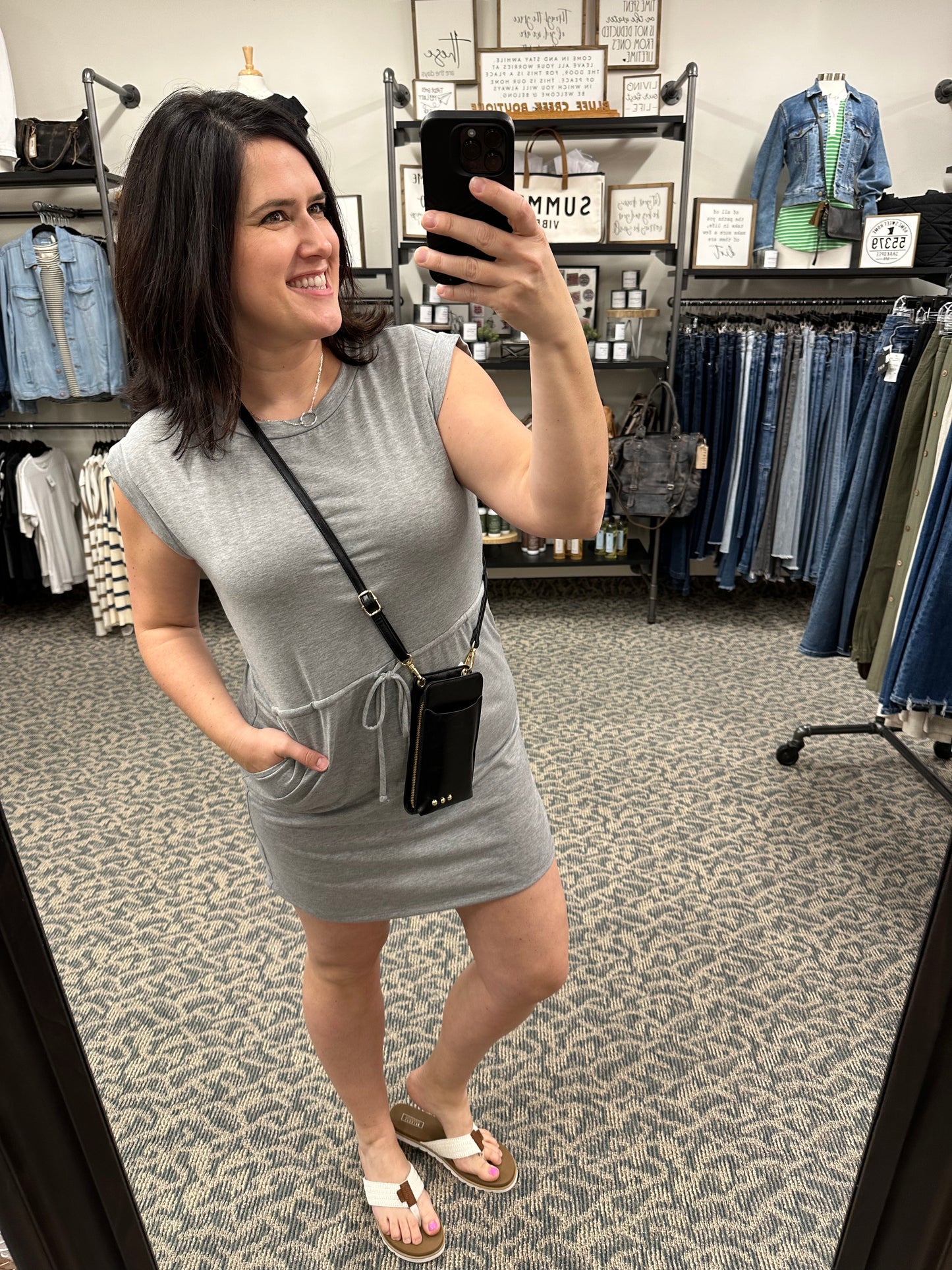 Heather Grey Side Pocket Dress