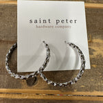 Silver Pattern Hoop Earrings Jewelry - Earrings St. Peter Hardware