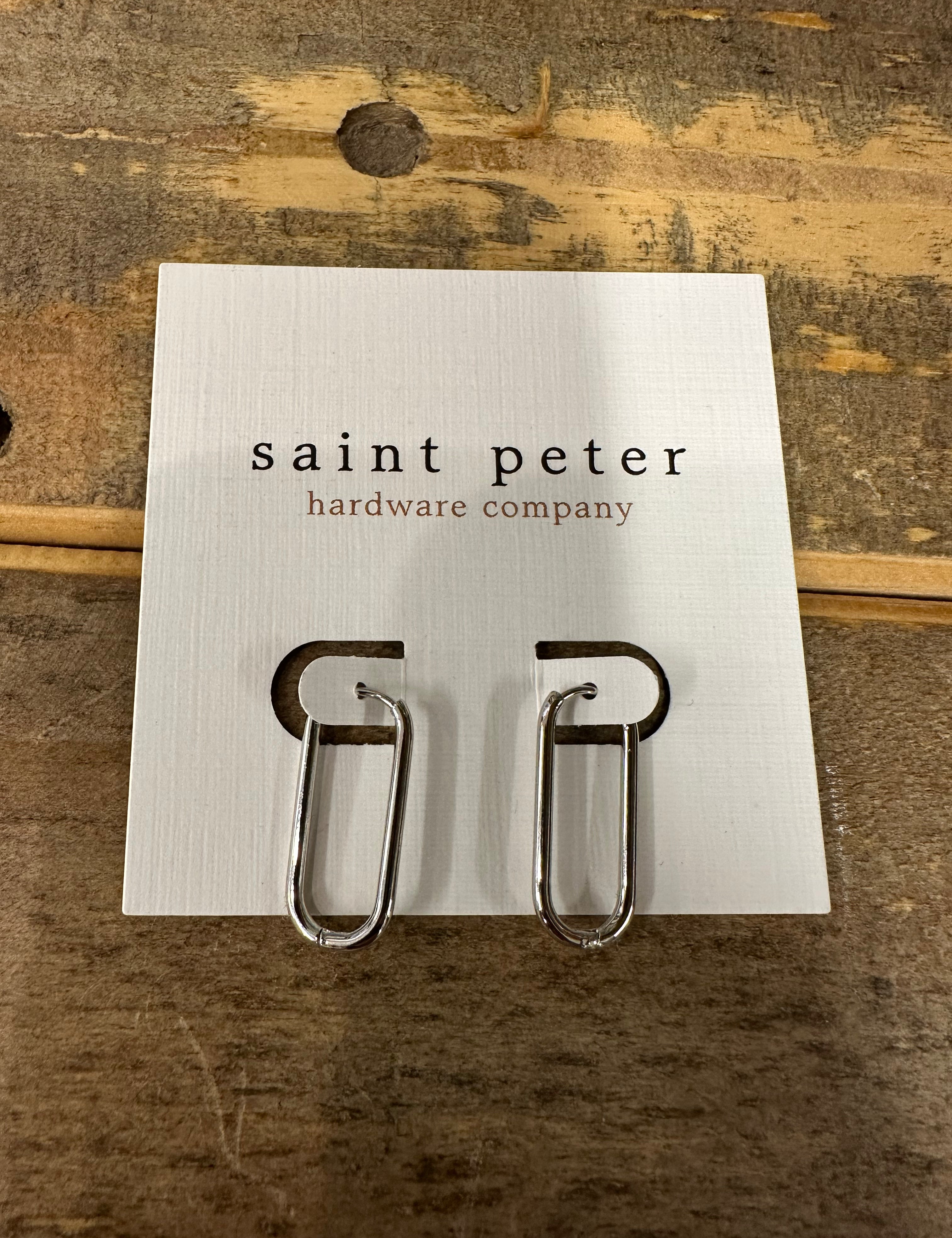 Silver Oval Huggie Earrings Jewelry - Earrings St. Peter Hardware
