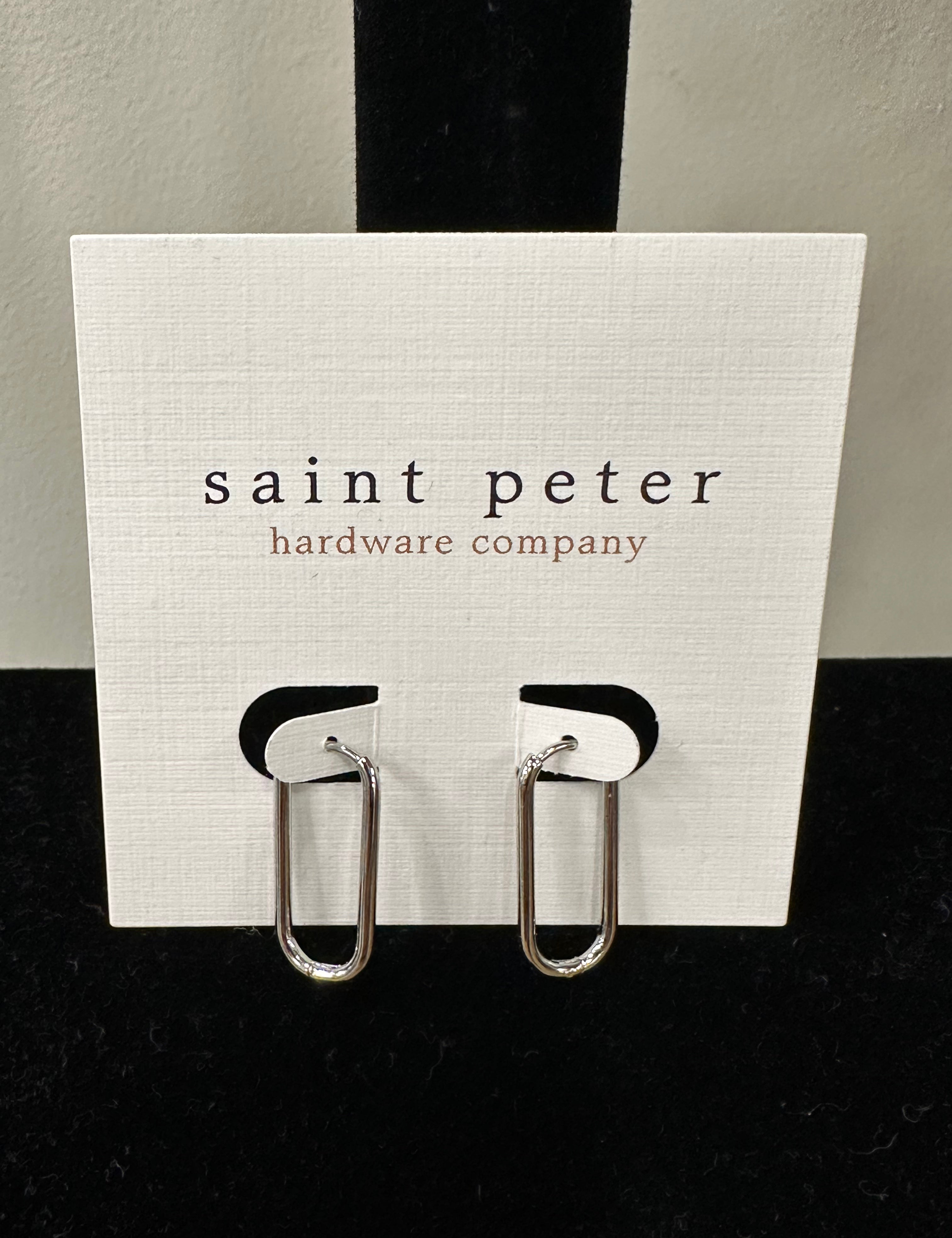 Silver Oval Huggie Earrings Jewelry - Earrings St. Peter Hardware