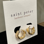 Gold Circle Hex Huggies Jewelry - Earrings St. Peter Hardware
