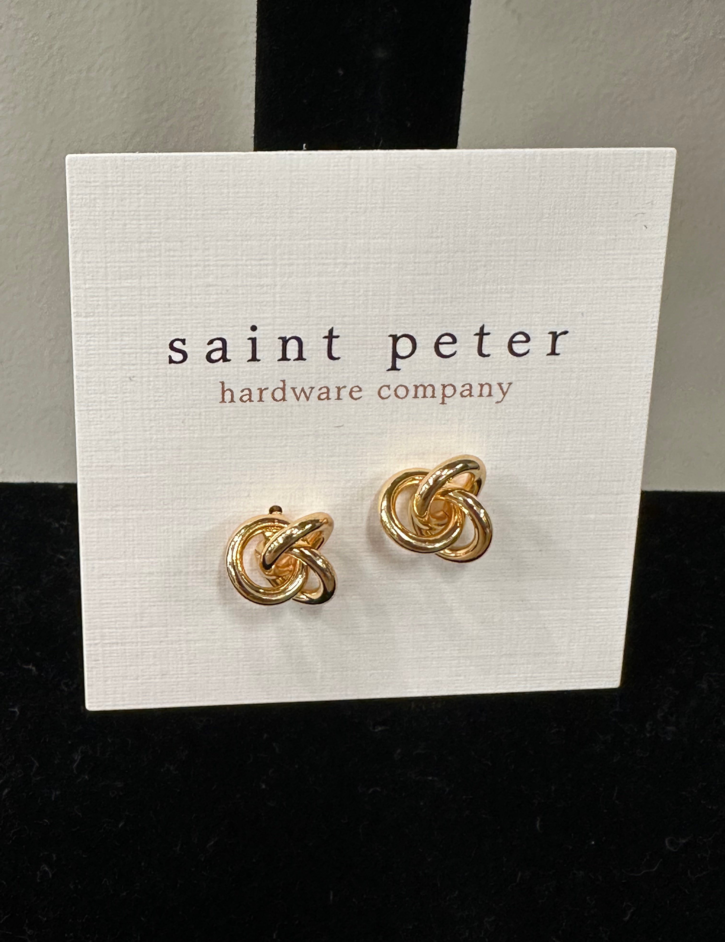 Gold Knot Earrings Jewelry - Earrings St. Peter Hardware
