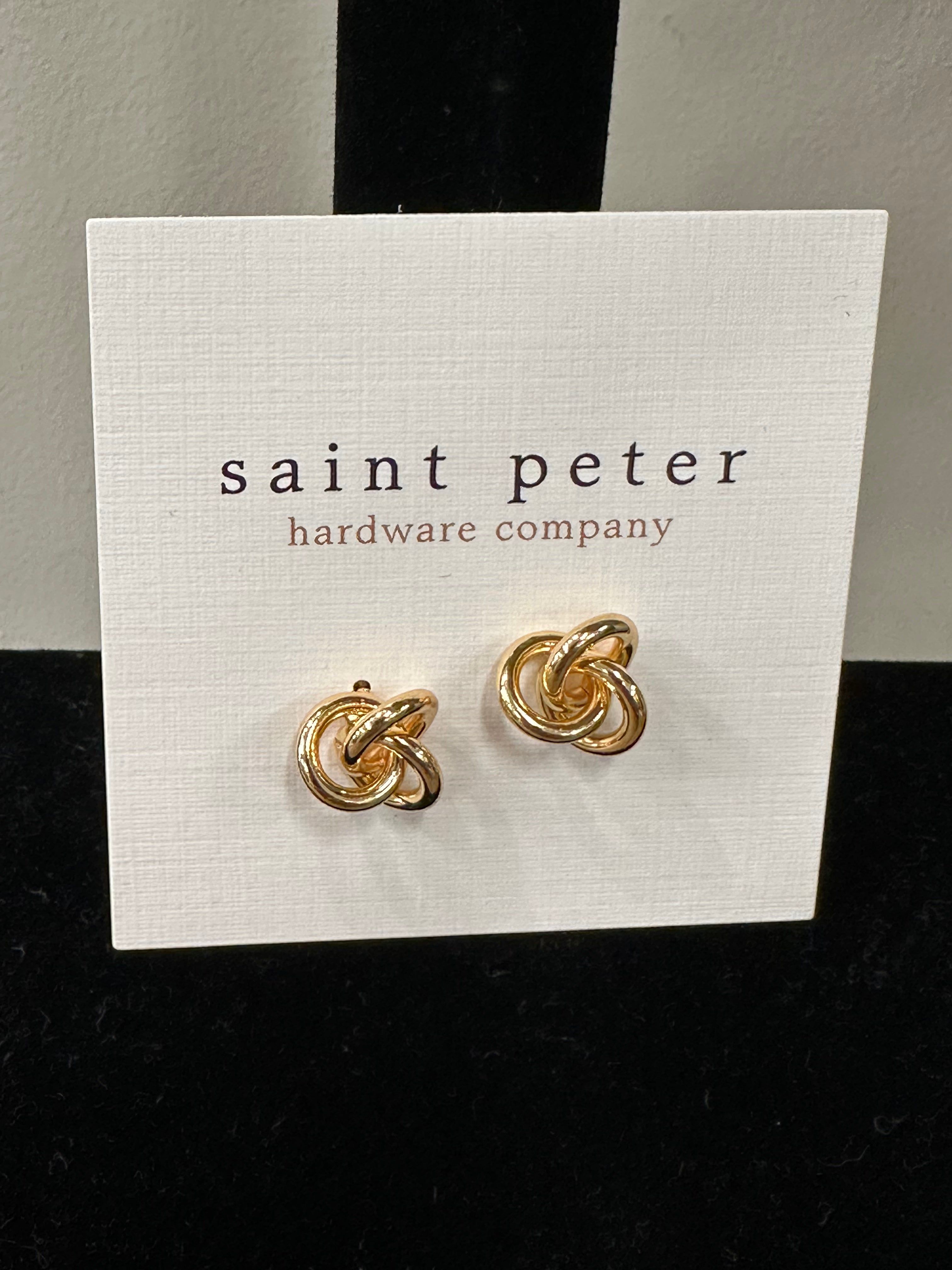 Gold Knot Earrings Jewelry - Earrings St. Peter Hardware