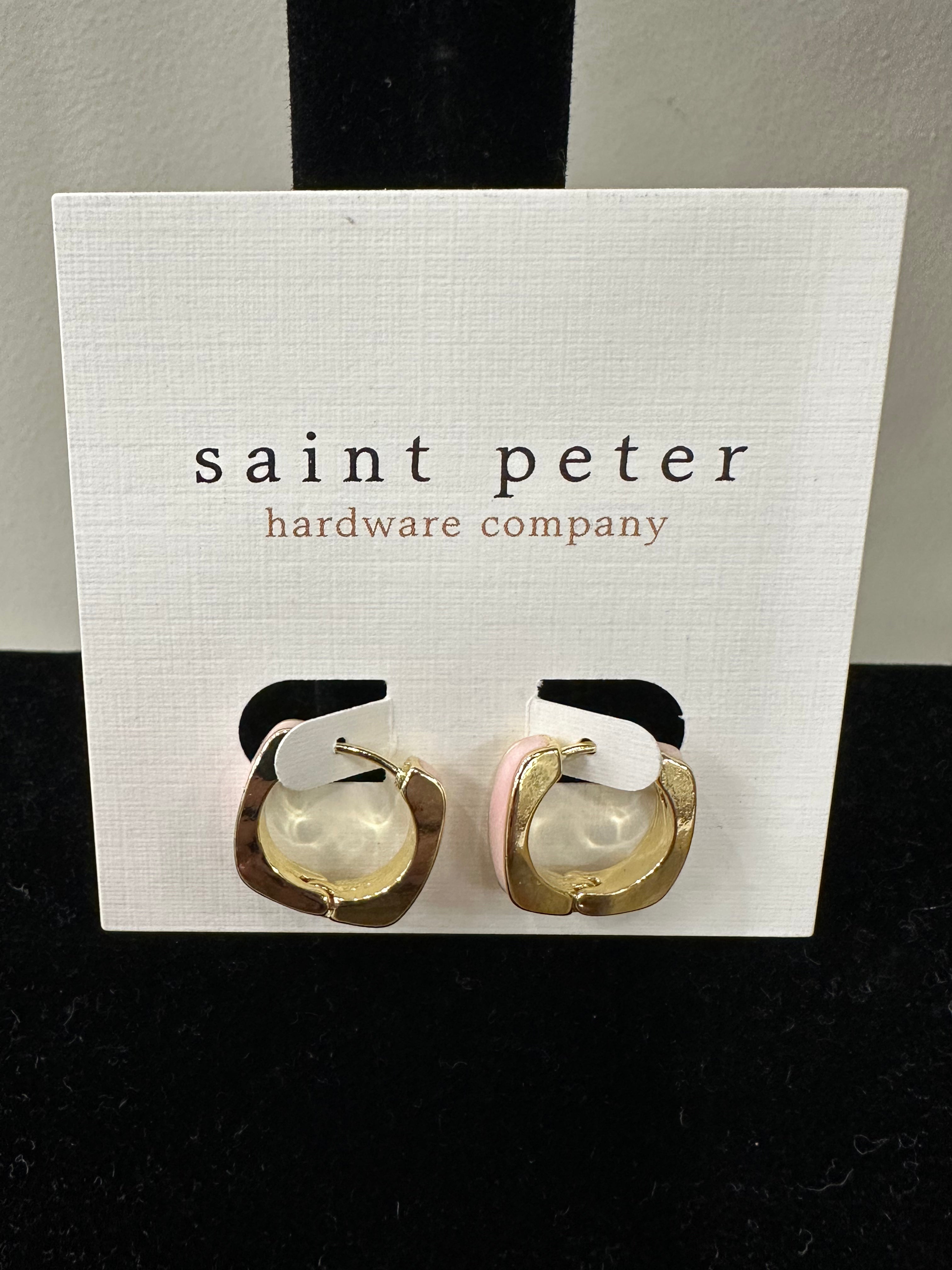 Gold/Pink Huggies Jewelry - Earrings St. Peter Hardware