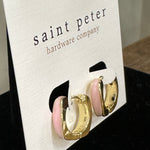 Gold/Pink Huggies Jewelry - Earrings St. Peter Hardware