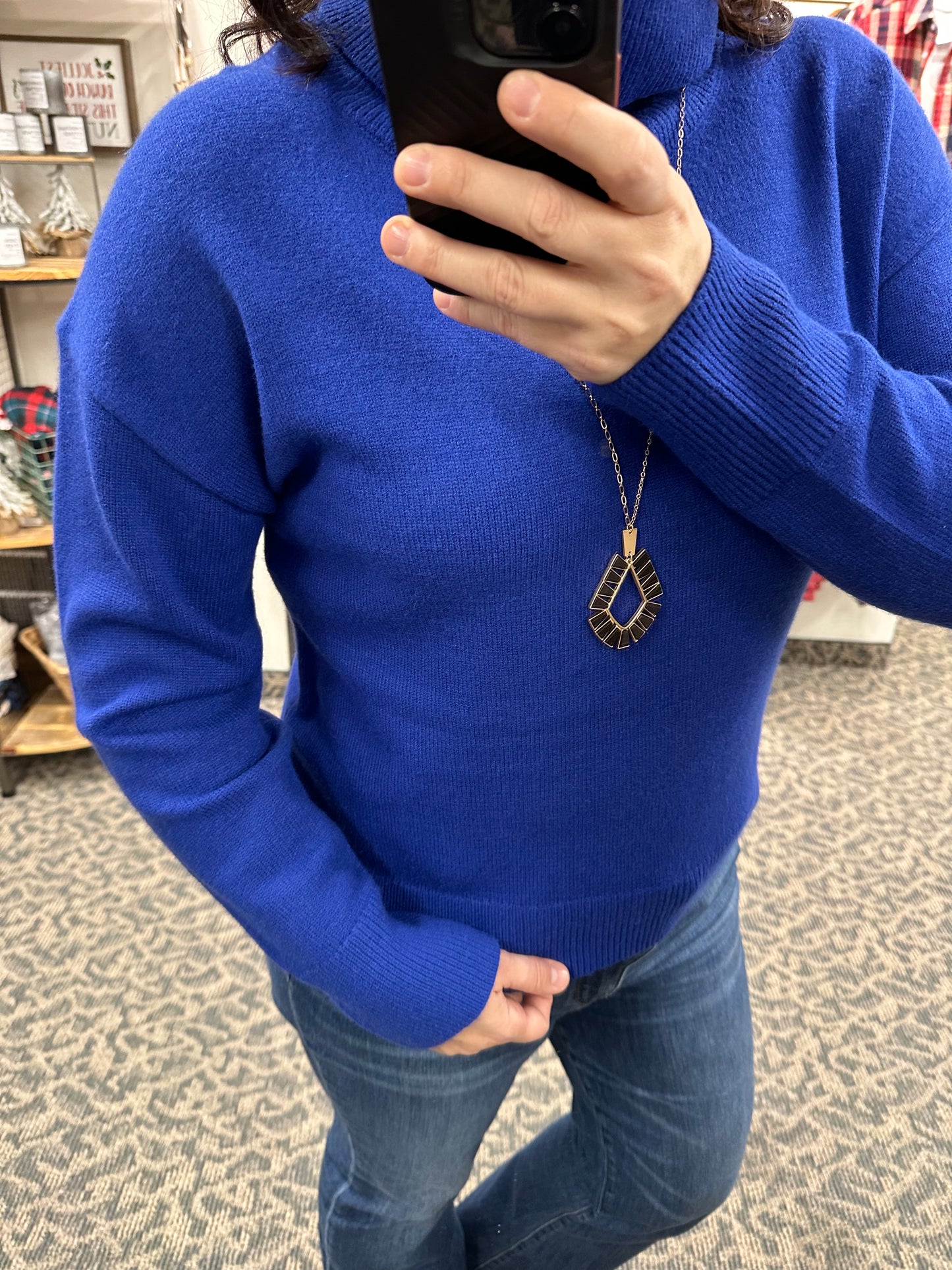 Royal Blue Turtleneck Sweater