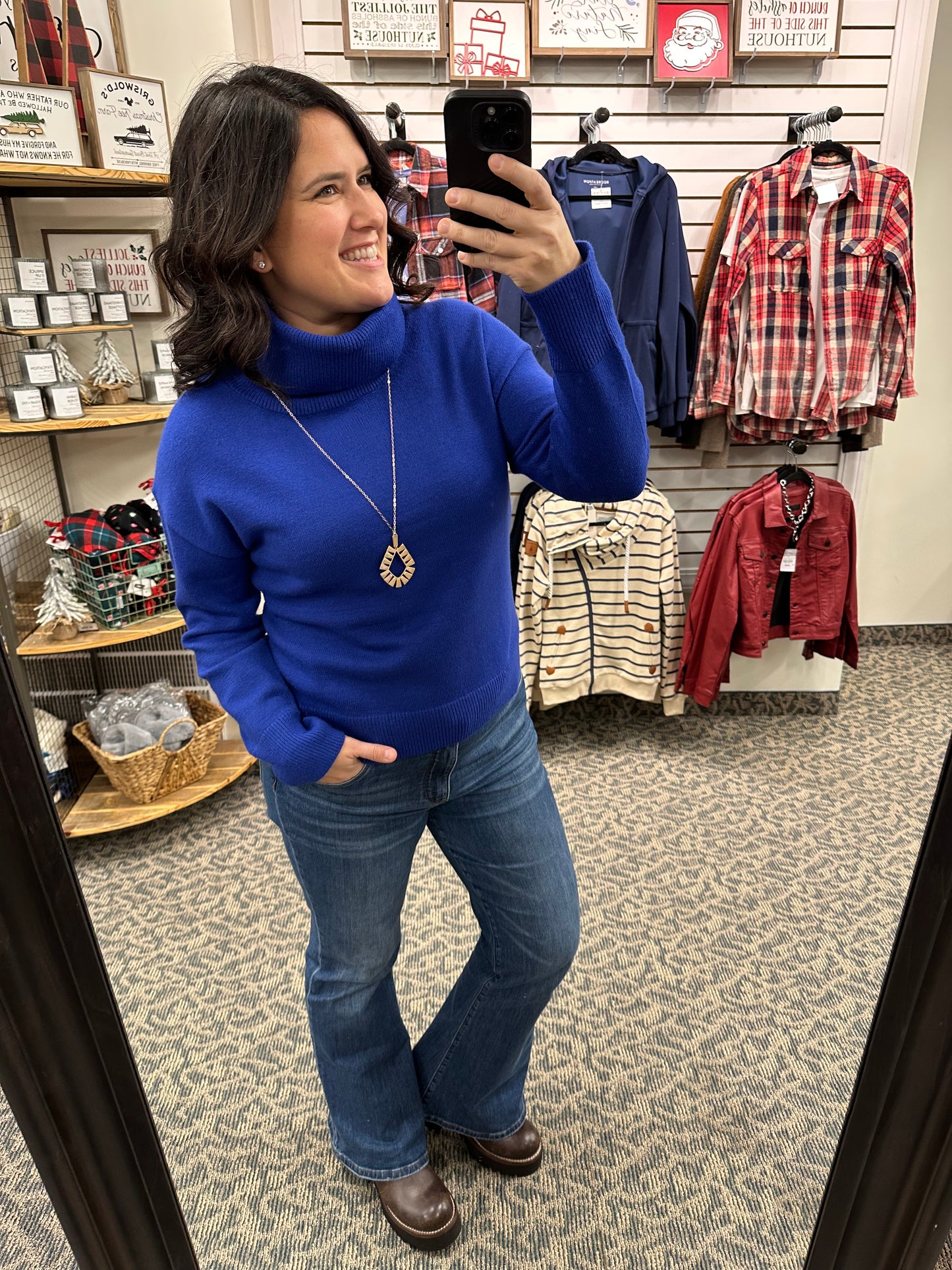 Royal Blue Turtleneck Sweater