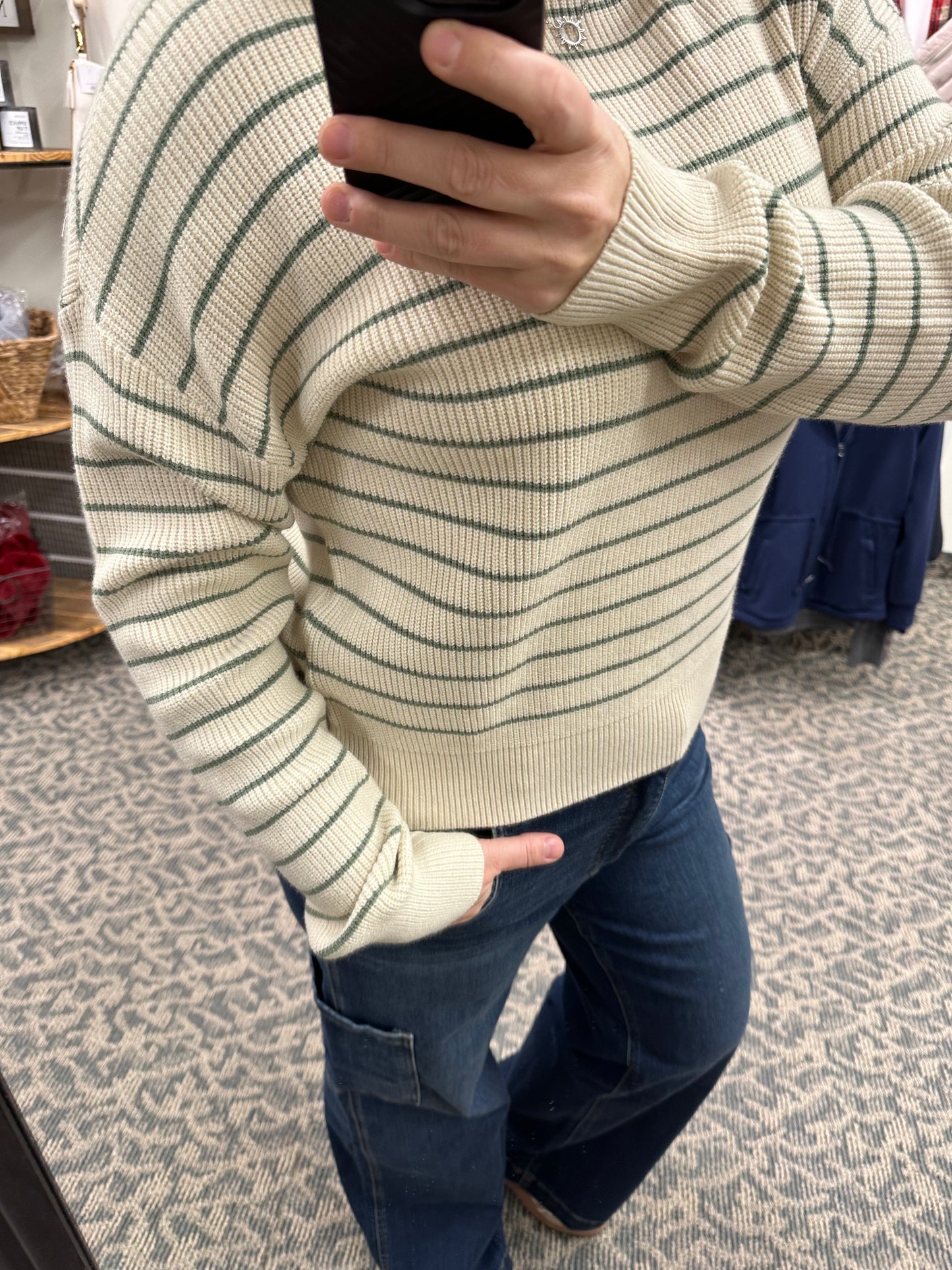 Sage Stripe Ely Sweater