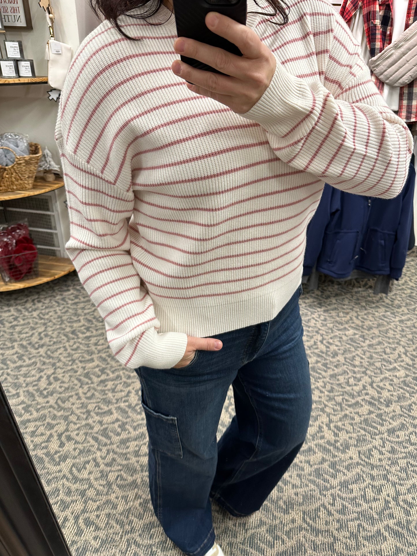 Pink Stripe Ely Sweater