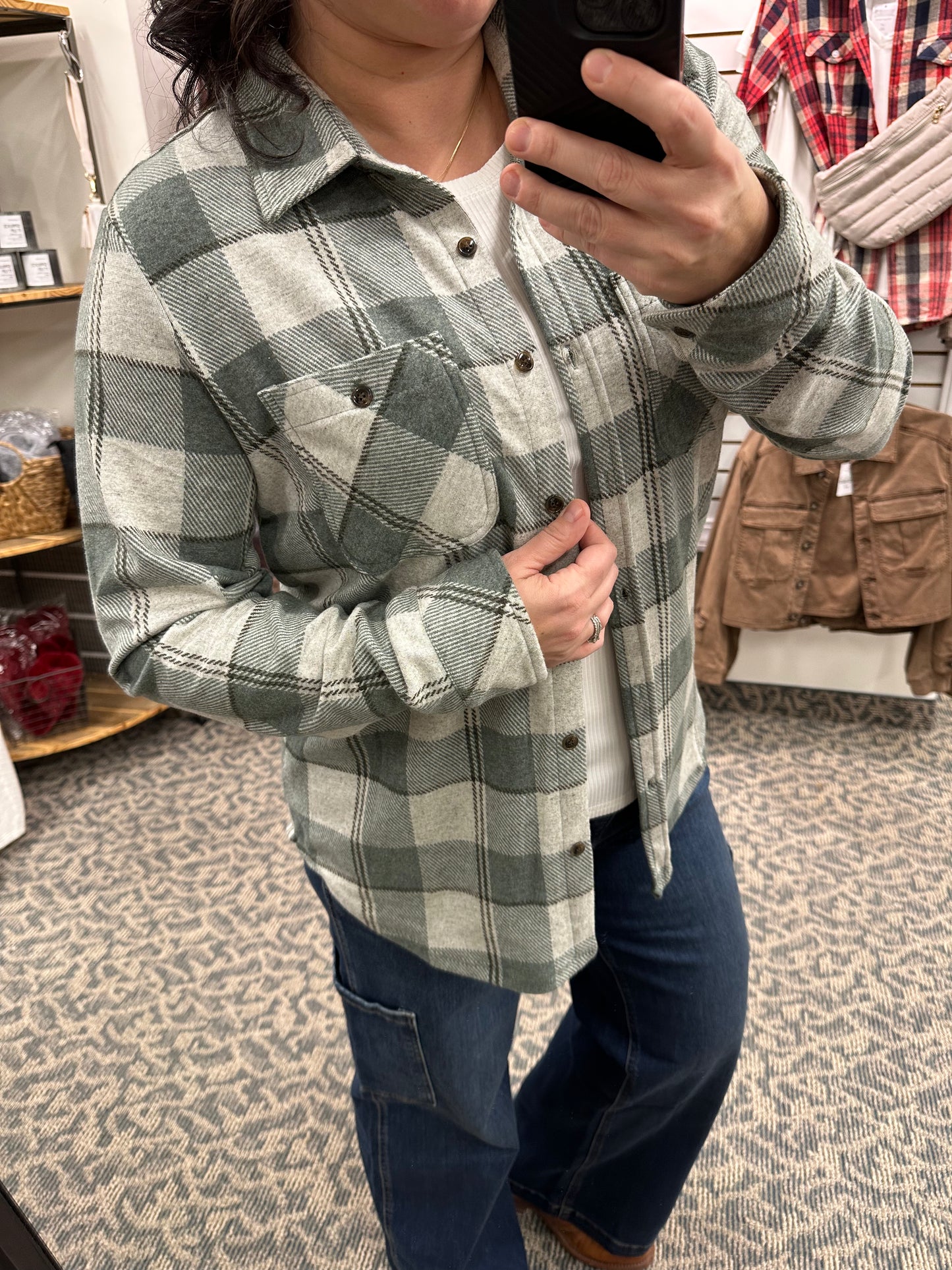 Green Grey Markus Plaid Button Up