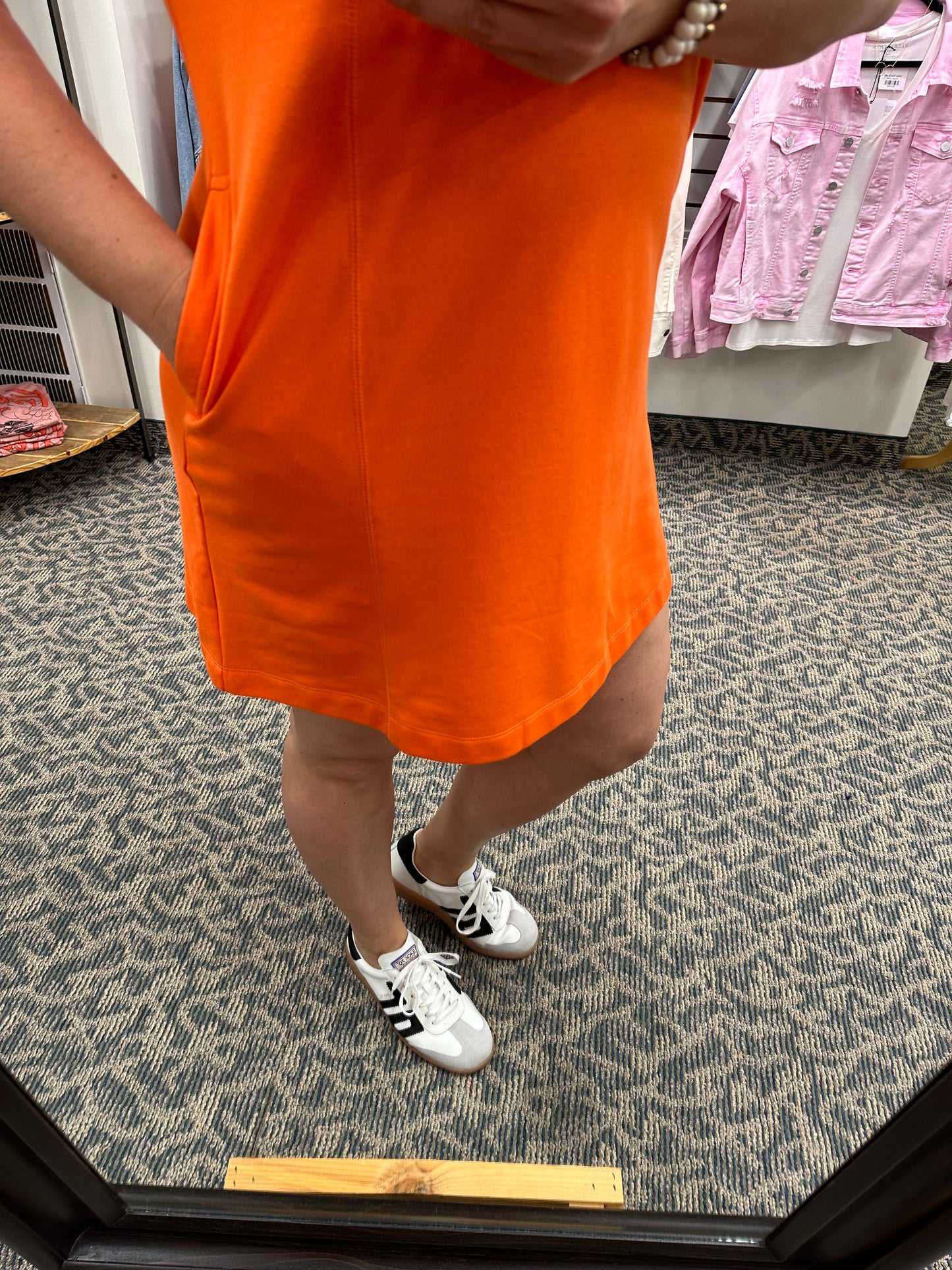 Orange Tank dress w/hoodie