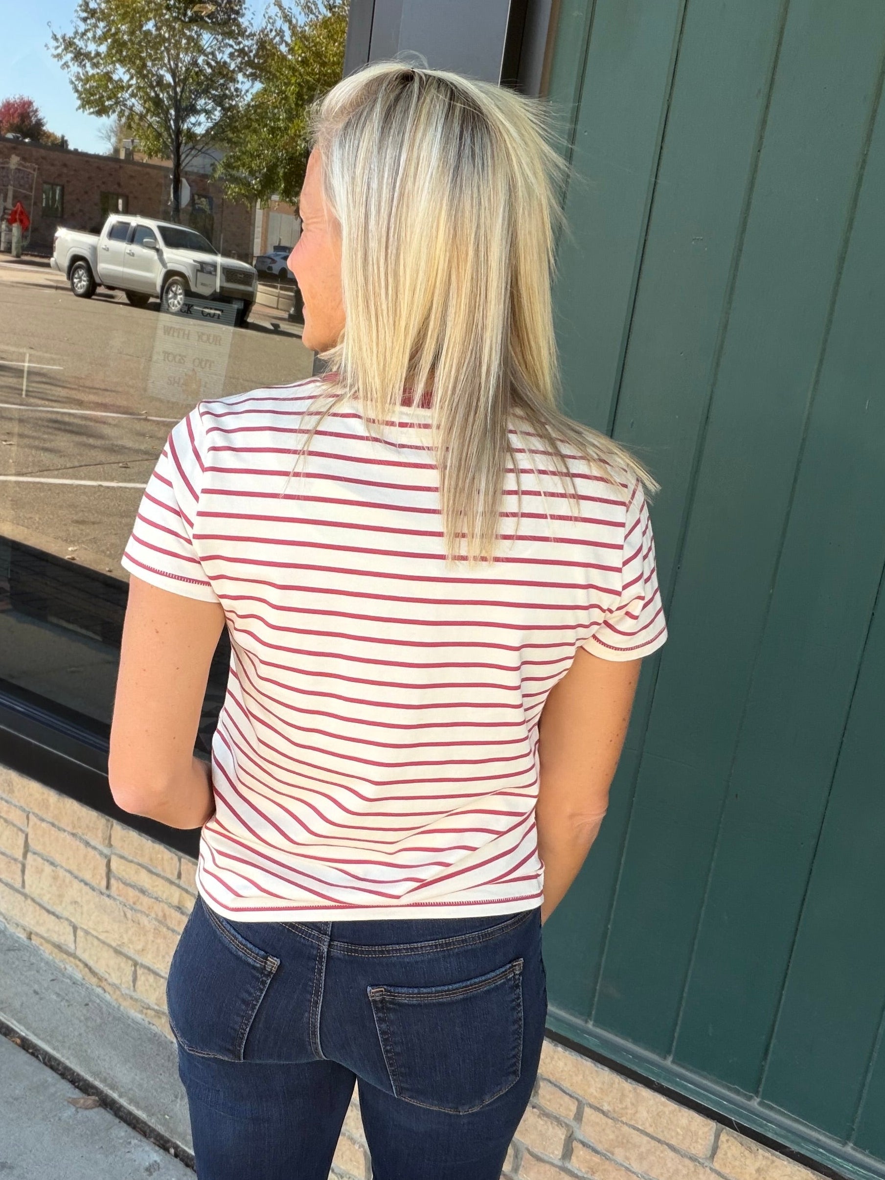 Berry Stripe Asher Tee Bottoms - Shorts THREAD & SUPPLY