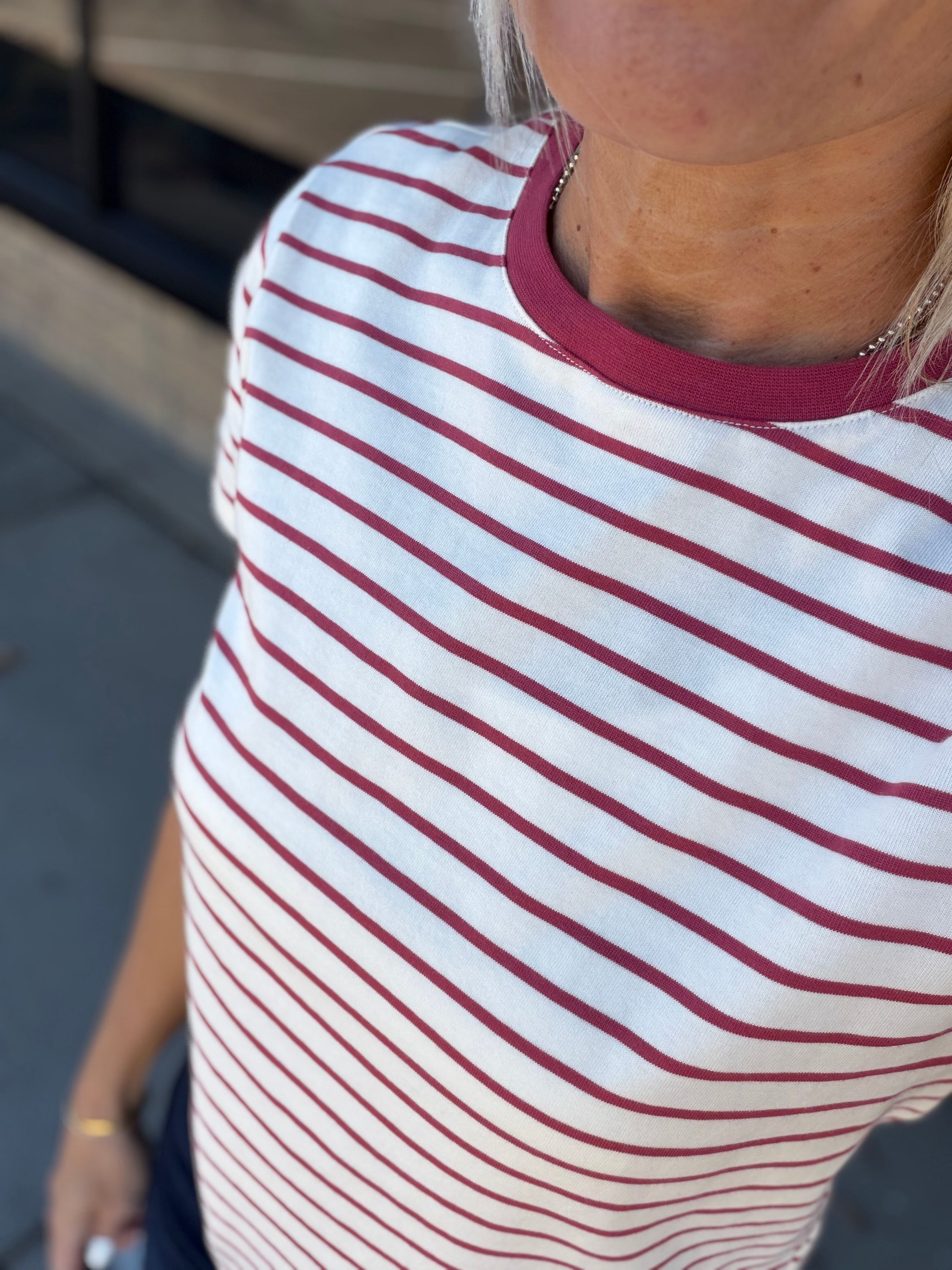 Berry Stripe Asher Tee Bottoms - Shorts THREAD & SUPPLY