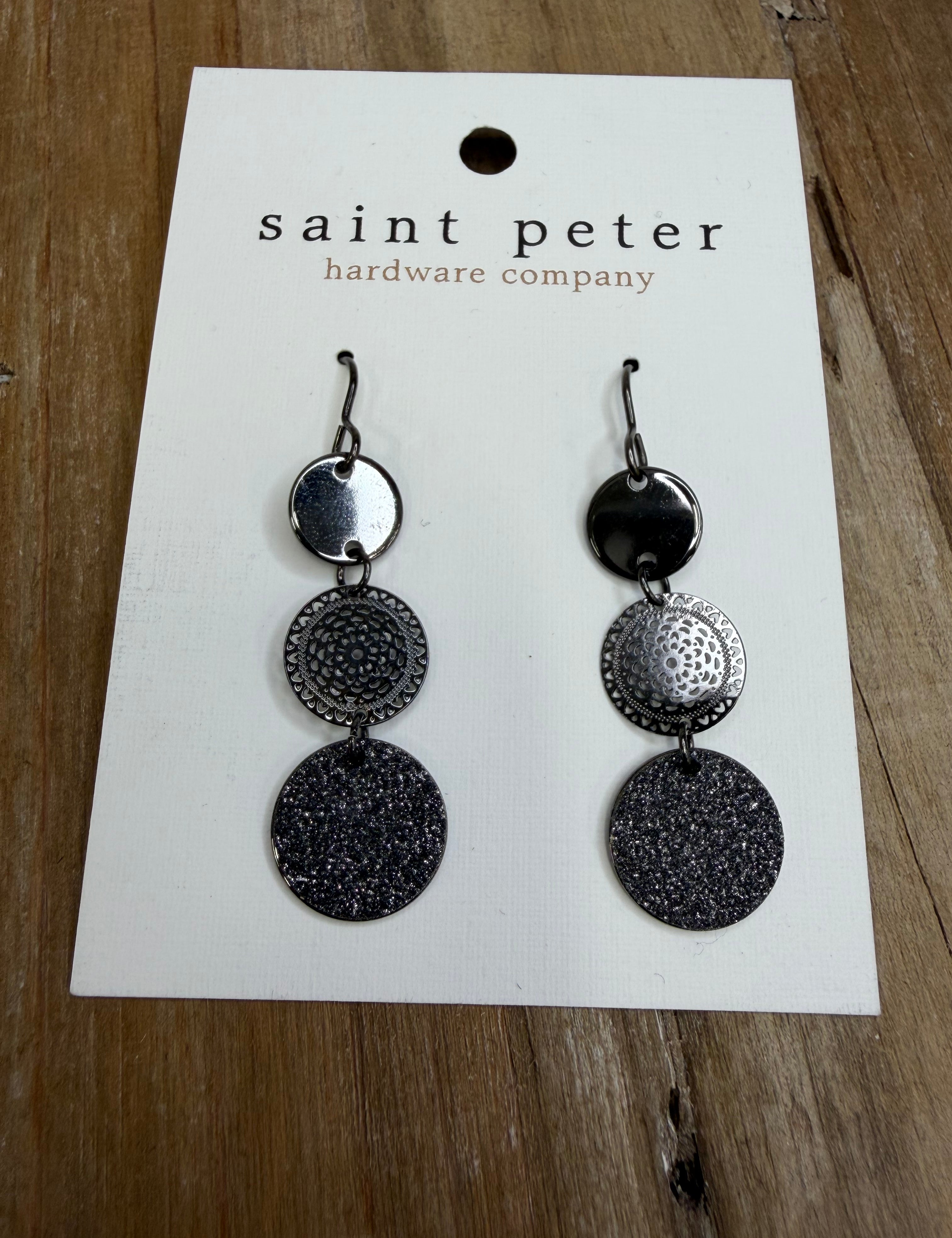 Gunmetal Drop Earrings Jewelry - Earrings SAINT PETER HARDWARE