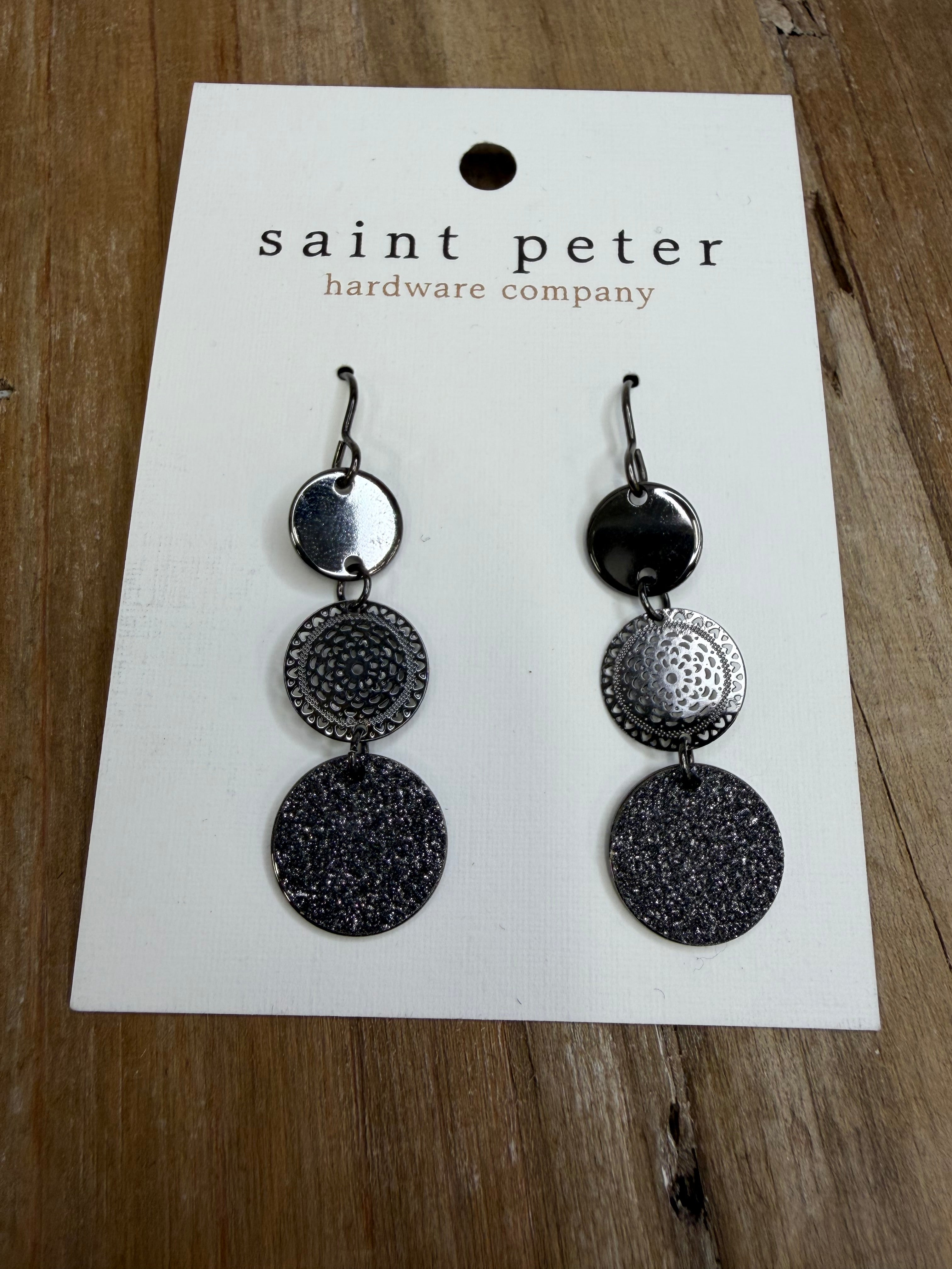Gunmetal Drop Earrings Jewelry - Earrings SAINT PETER HARDWARE