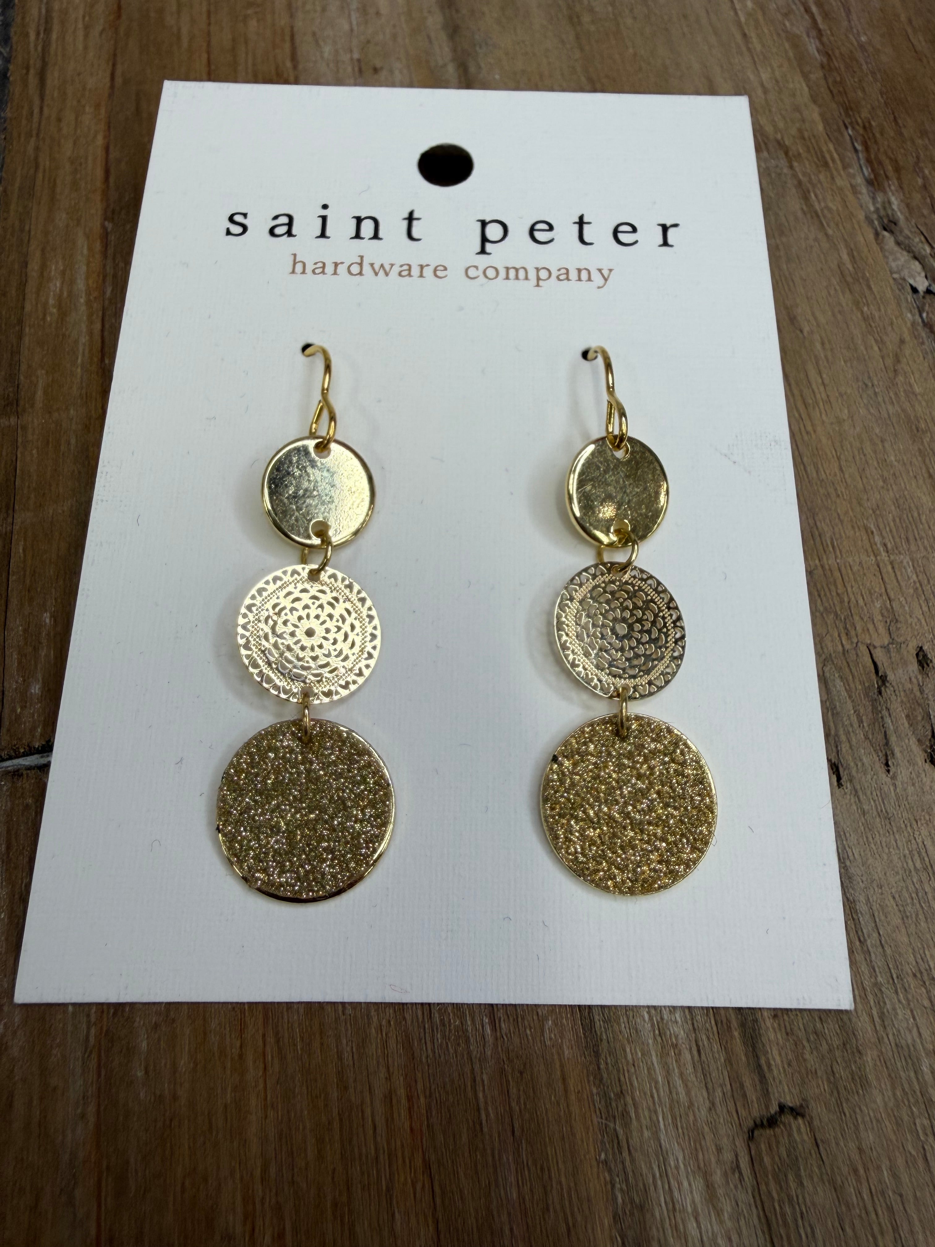 Gold Drop Earrings Jewelry - Earrings SAINT PETER HARDWARE