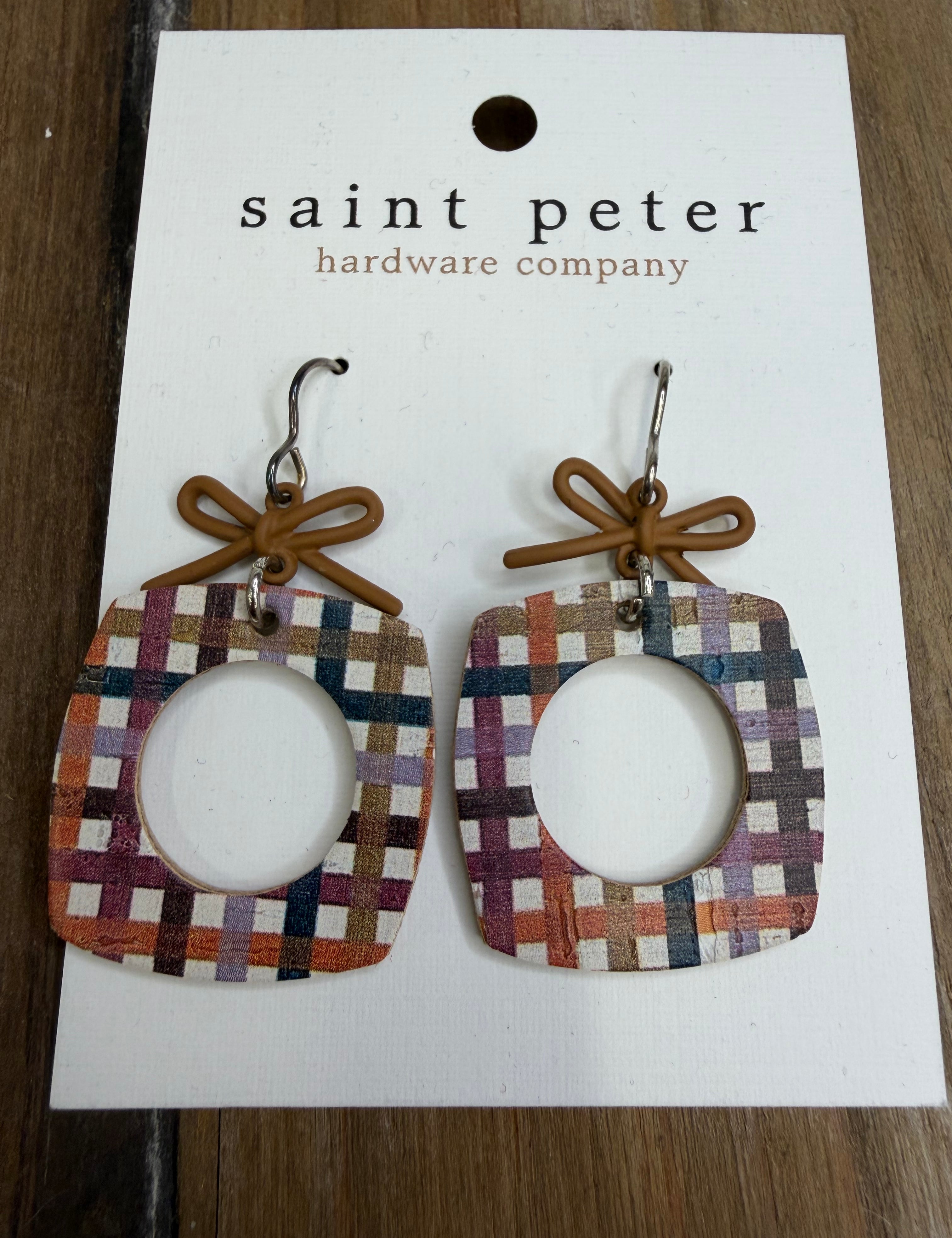 Plaid Bow Earrings Jewelry - Earrings SAINT PETER HARDWARE