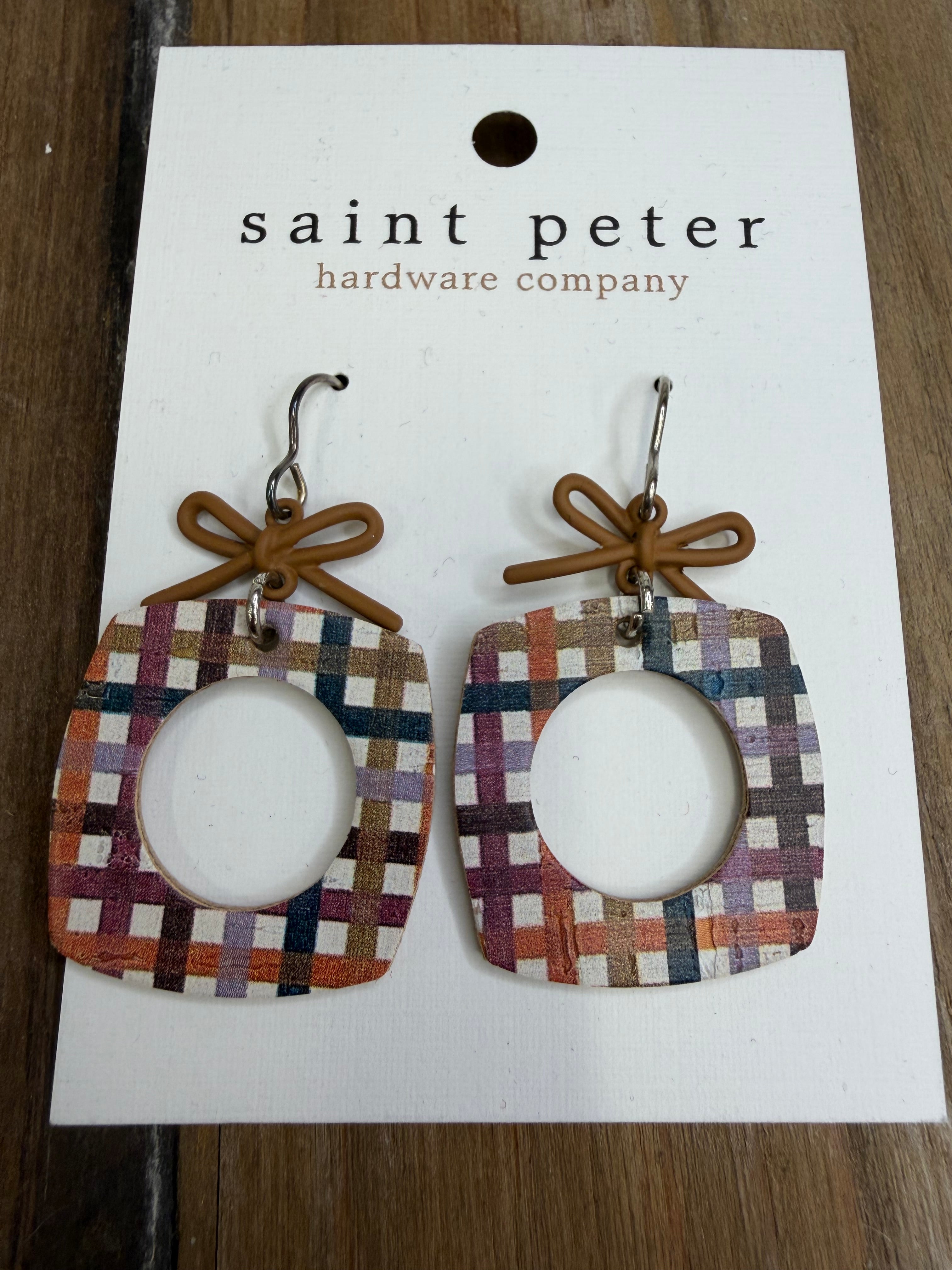Plaid Bow Earrings Jewelry - Earrings SAINT PETER HARDWARE