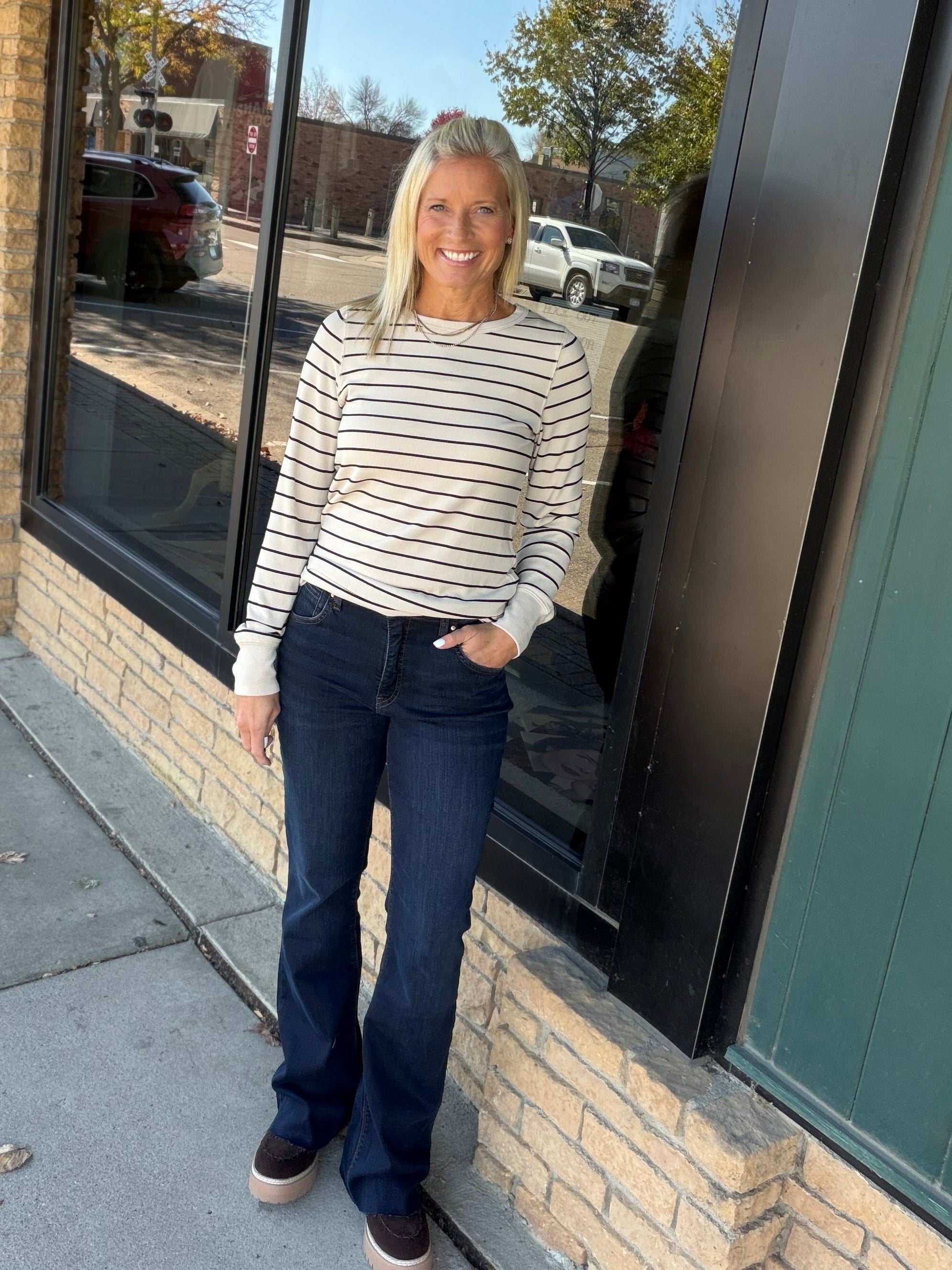 Birch Black Stripe Stacy Top Tops- Long Sleeve THREAD & SUPPLY