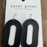 Black Open Oval Earrings Jewelry - Earrings SAINT PETER HARDWARE