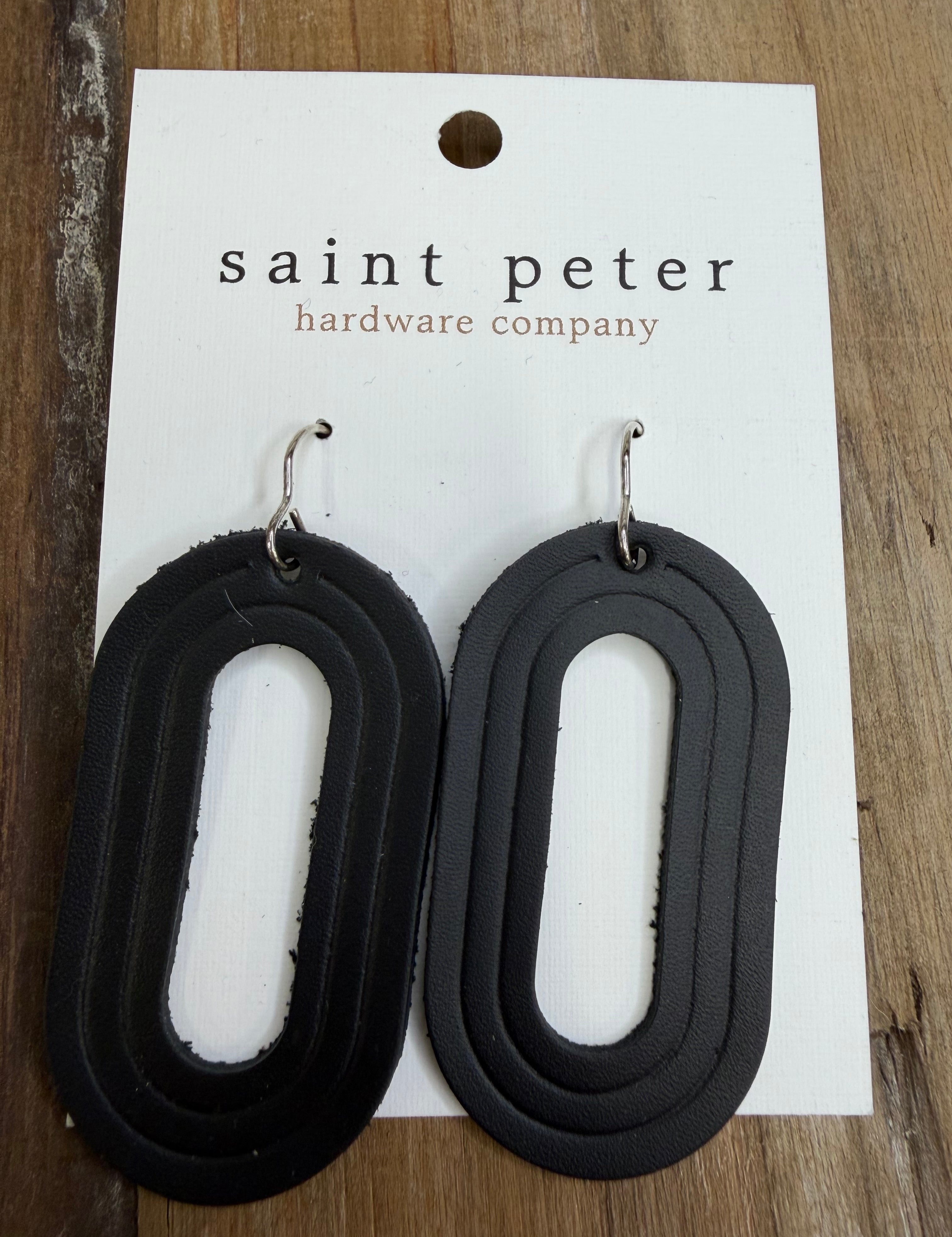 Black Open Oval Earrings Jewelry - Earrings SAINT PETER HARDWARE