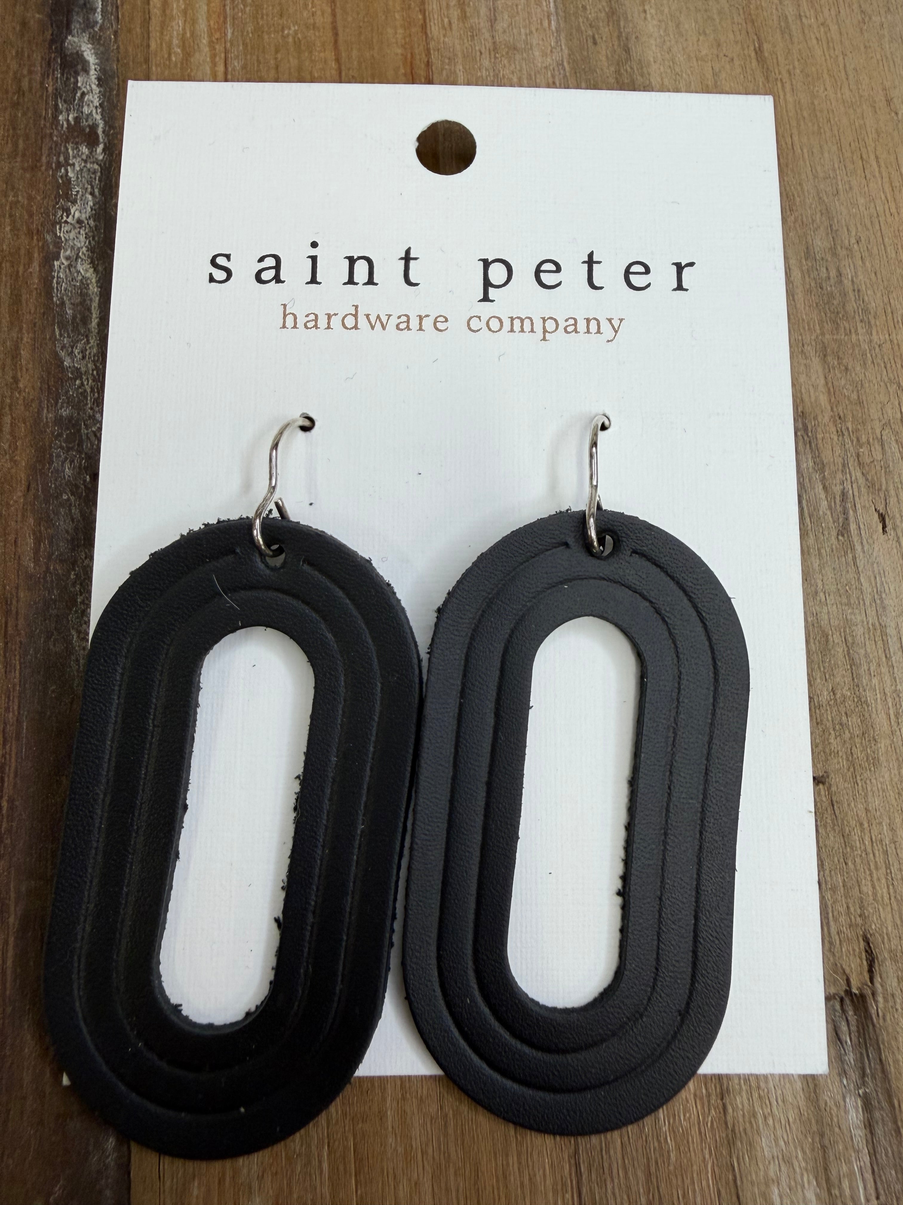 Black Open Oval Earrings Jewelry - Earrings SAINT PETER HARDWARE
