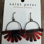 Black Plaid Fan Burst Earrings Jewelry - Earrings SAINT PETER HARDWARE